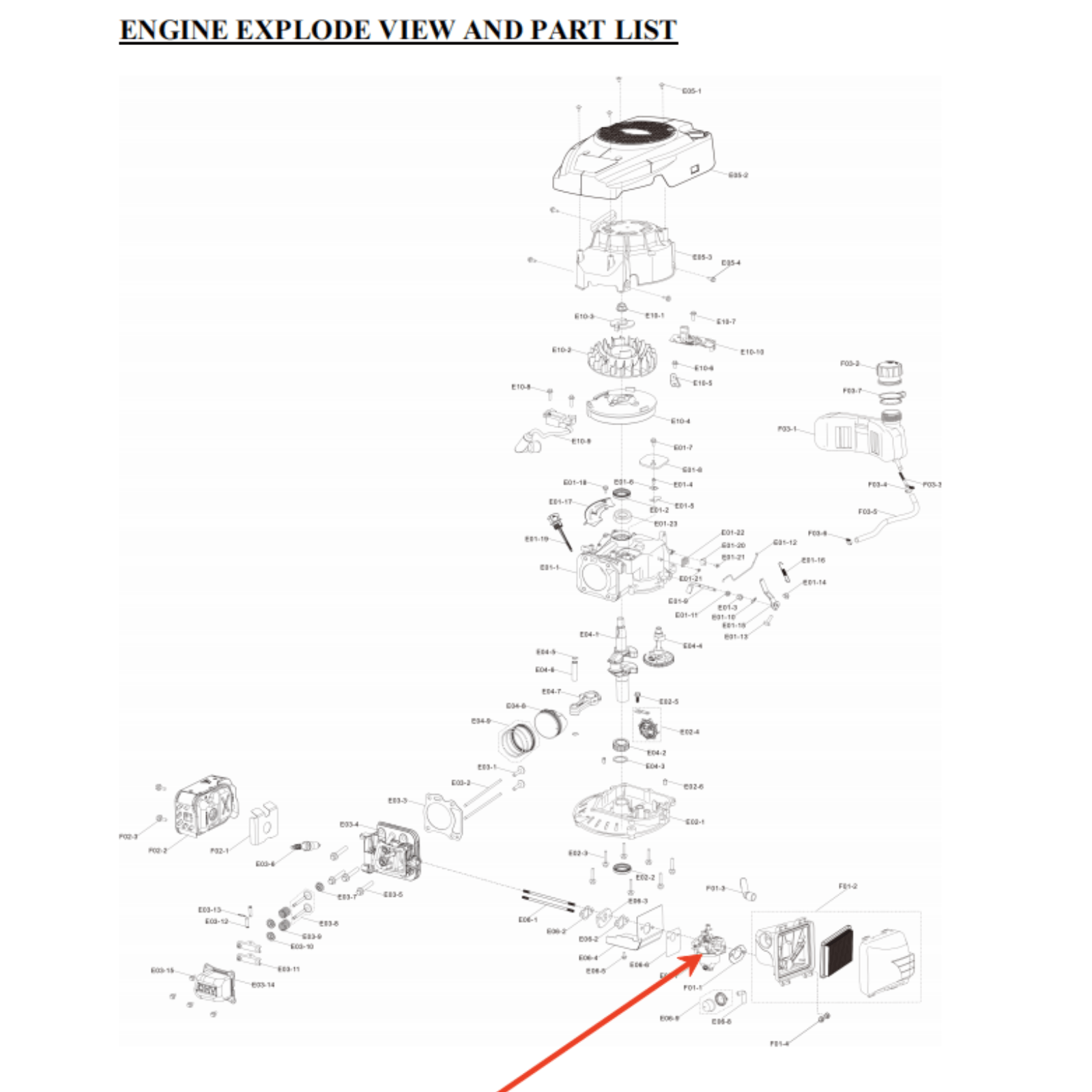PowerSmart Parts -Carburetor Assy., Stock# 16100-Z7B0310-00M0