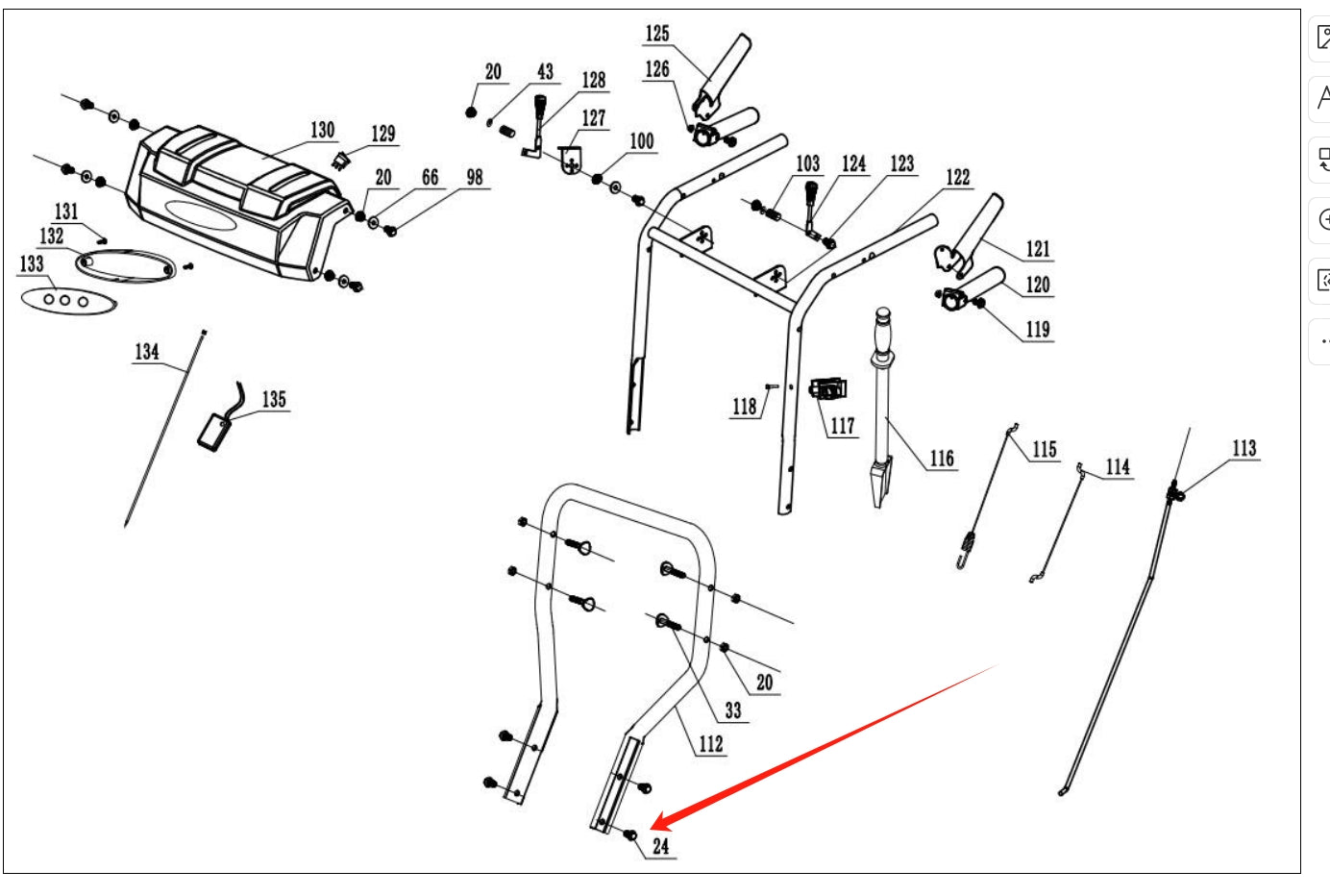Snow Blower Parts - Hex Flange Screw (M8X18), Stock #303020498