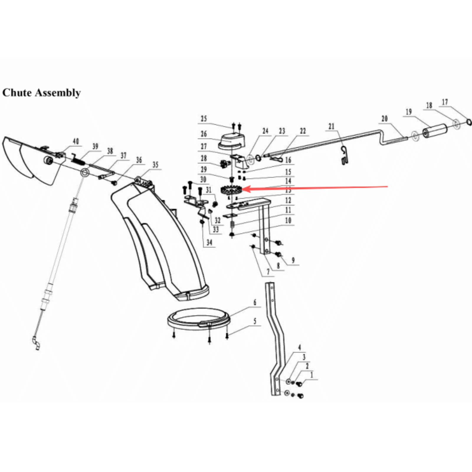 Snow Blower Parts - Steering Gear, Stock# 203021301