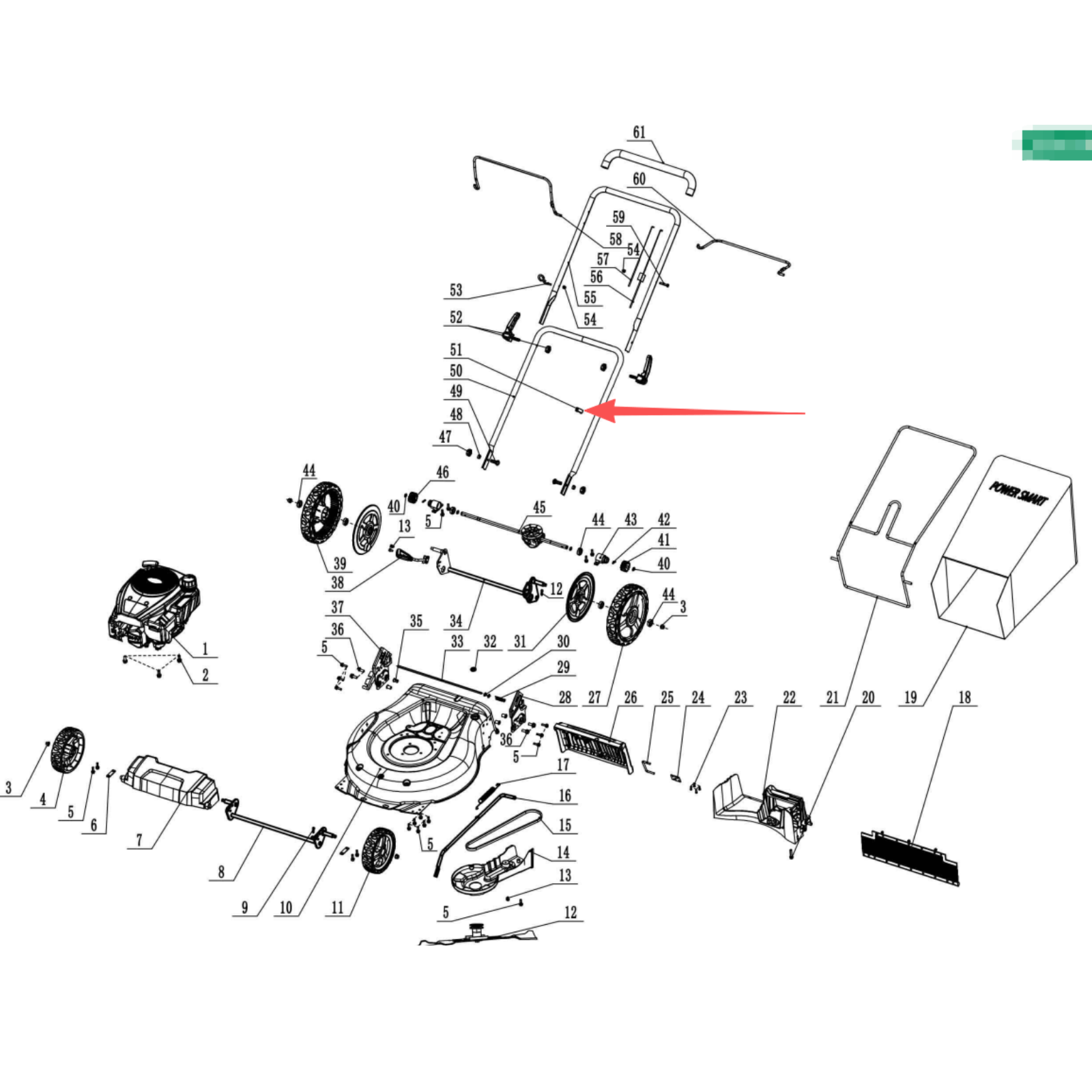 PowerSmart Lawn Mower Parts - Cable Clip, Stock#203021622