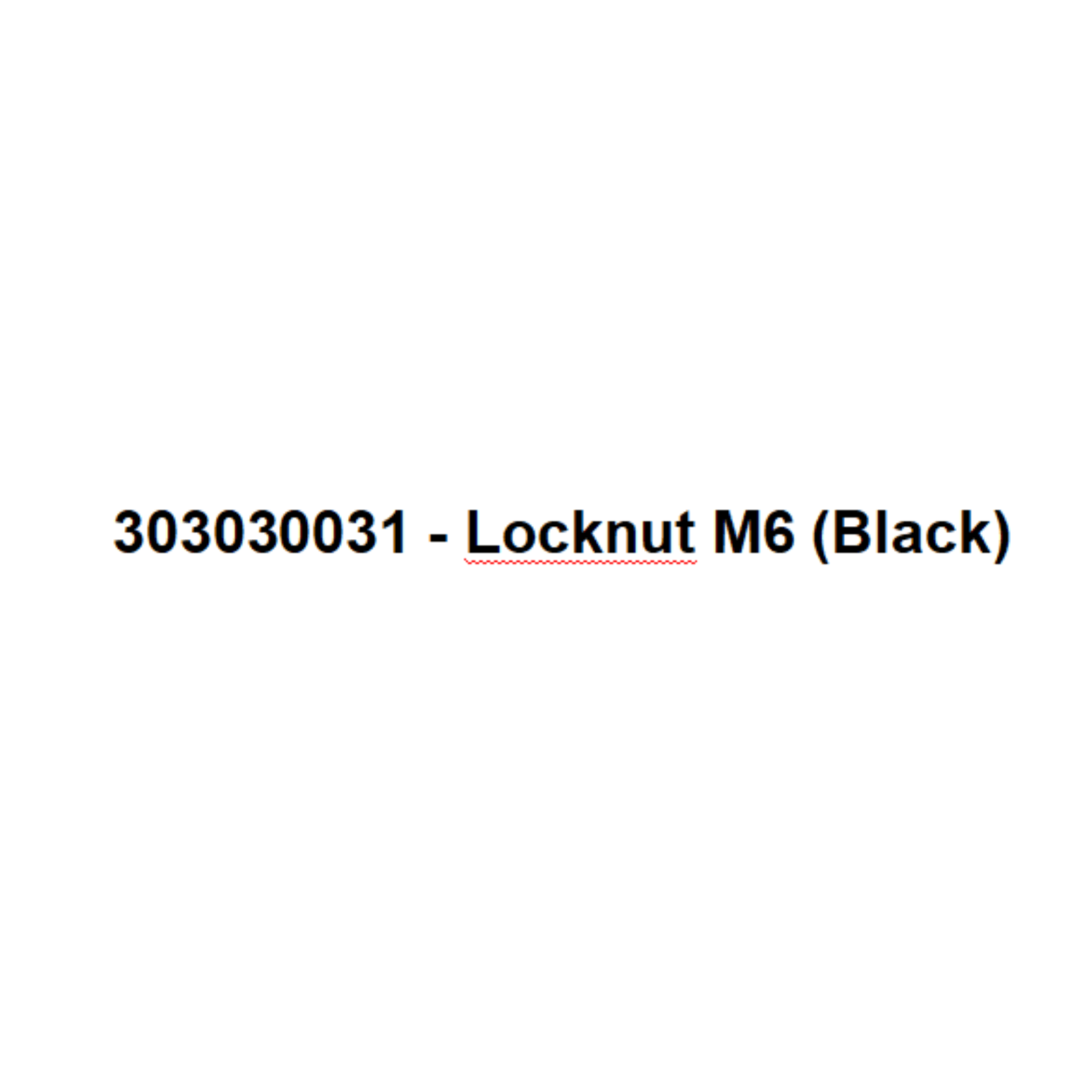 PowerSmart Lawn Mower Parts- Locknut M6 (Black)  -303030031