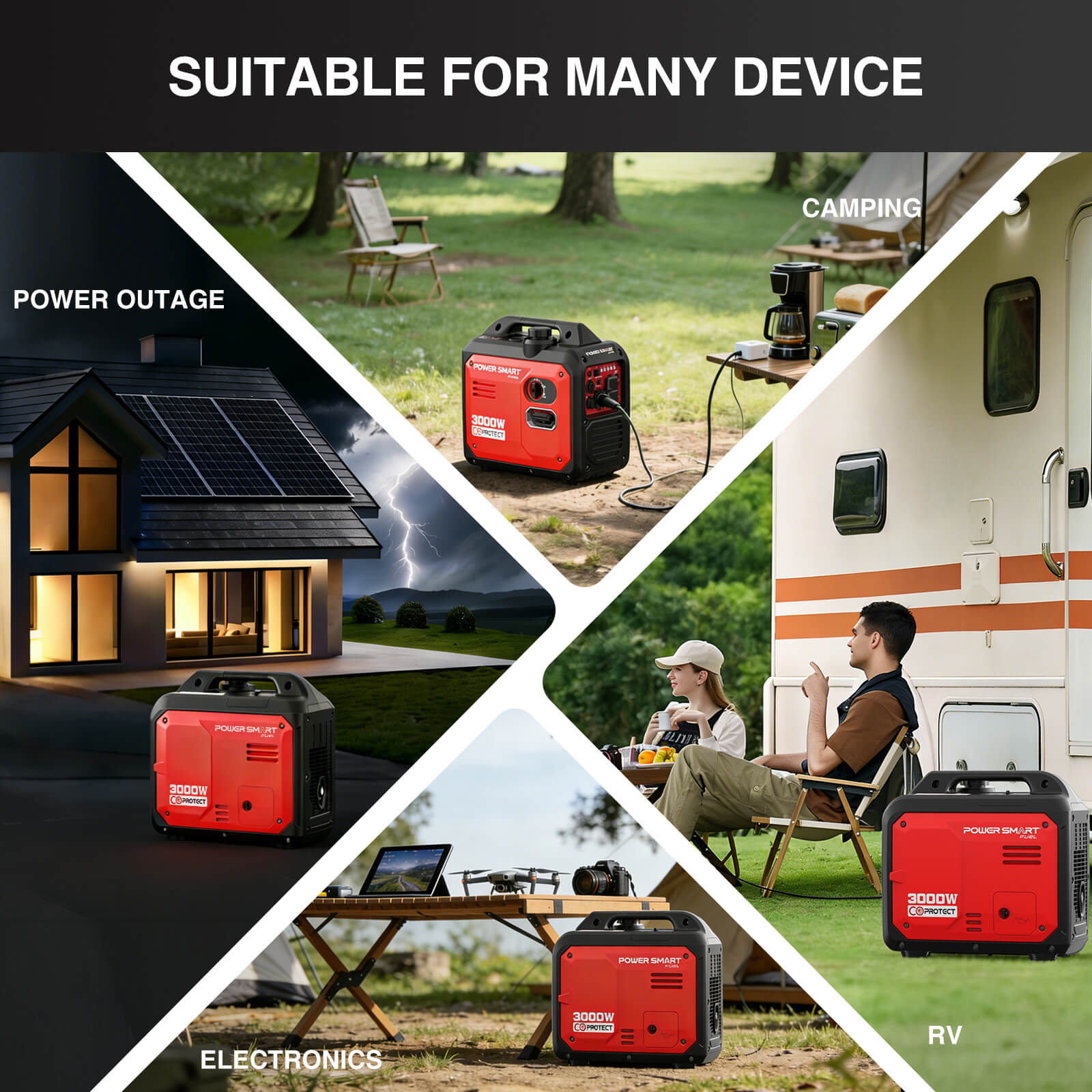 3000W Inverter Gas Generator w/ CO Alert DB5032