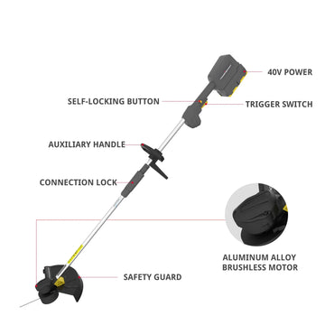 40V 13" Cordless Brush Cutter w/ Battery & Charger DB2501