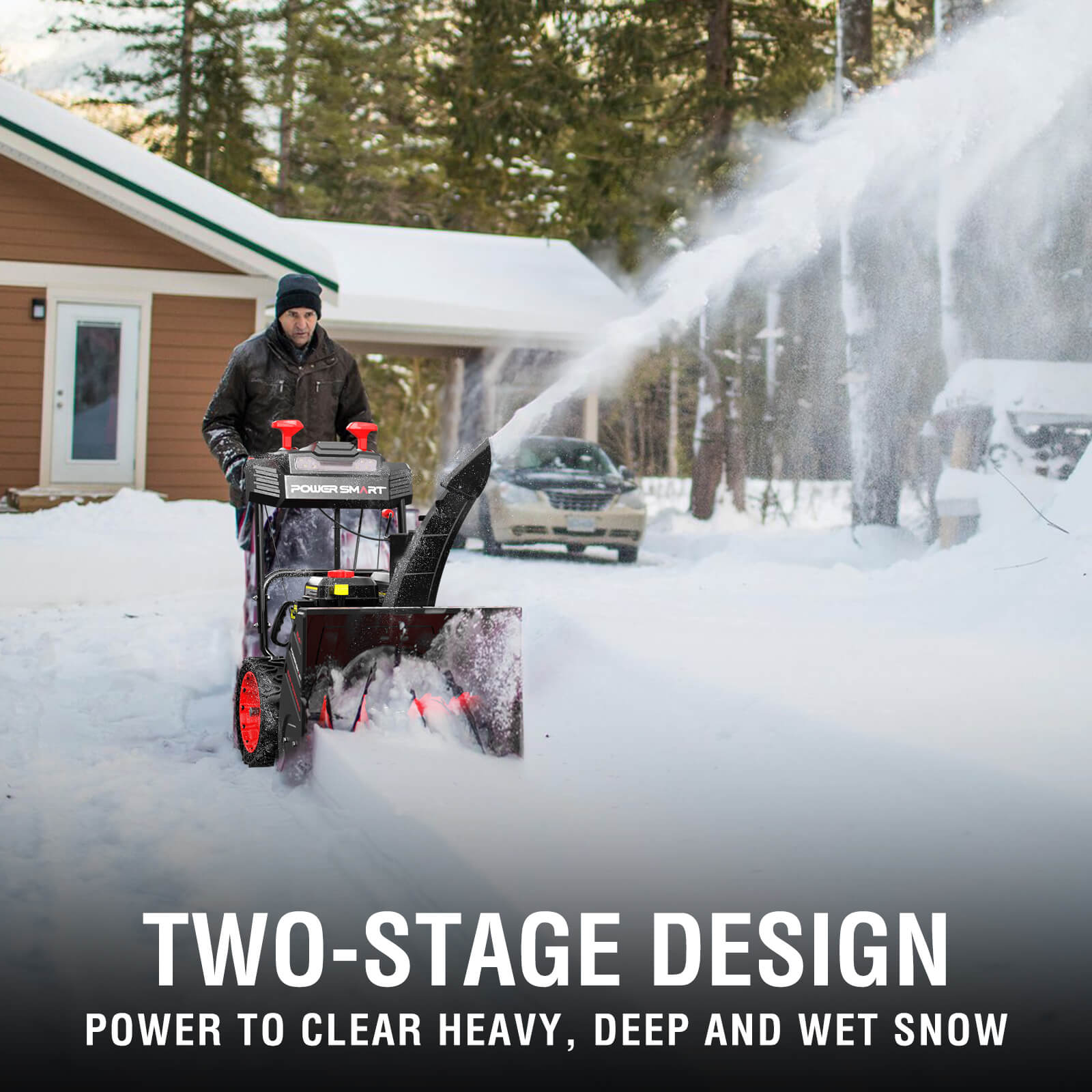 24'' 252cc Two Stage Self-Propelled Gas Snow Blower w/ Electric Start