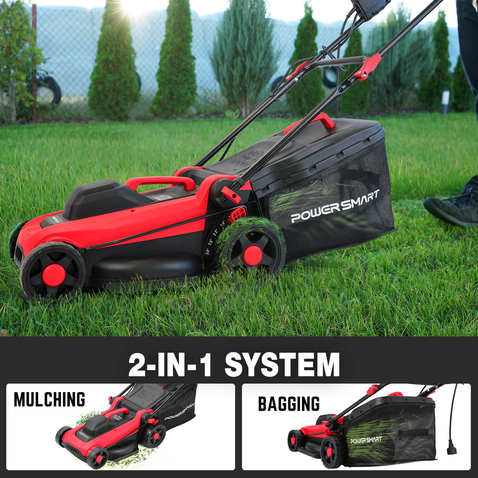 14" 15Amp Electric Corderd Push Lawn Mower DB8015
