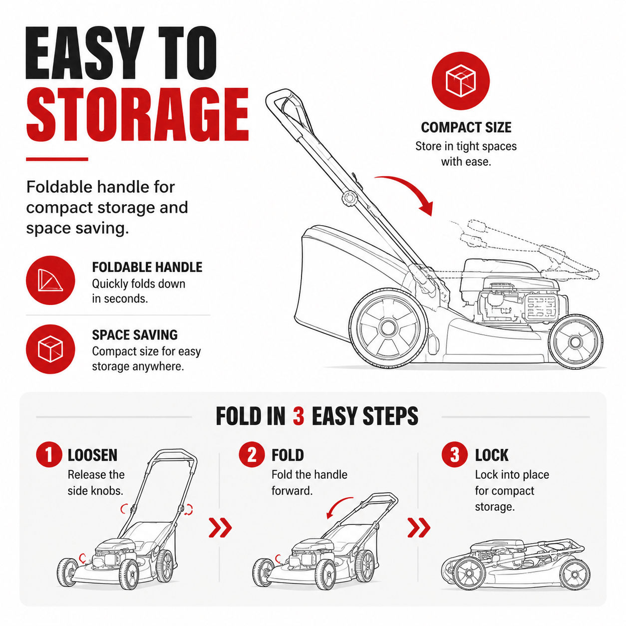 21" 144cc Gas Push 3-in-1 Lawn Mower DB8621P