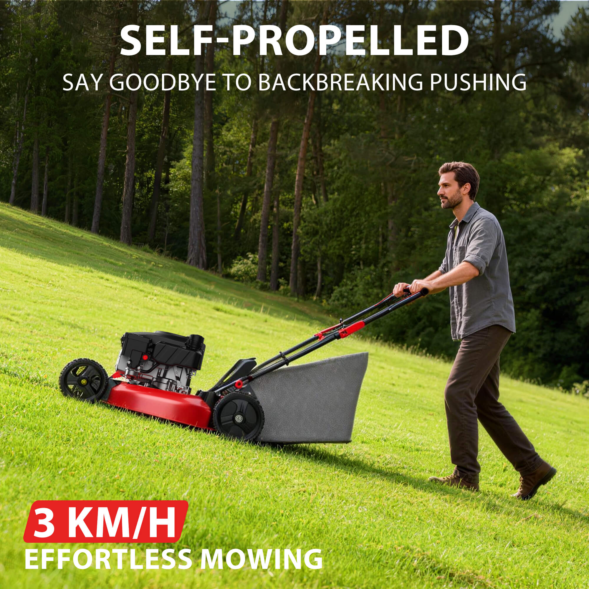 21 " 170cc Gas Self-Propelled 3-in-1 Lawn Mower DB8621S