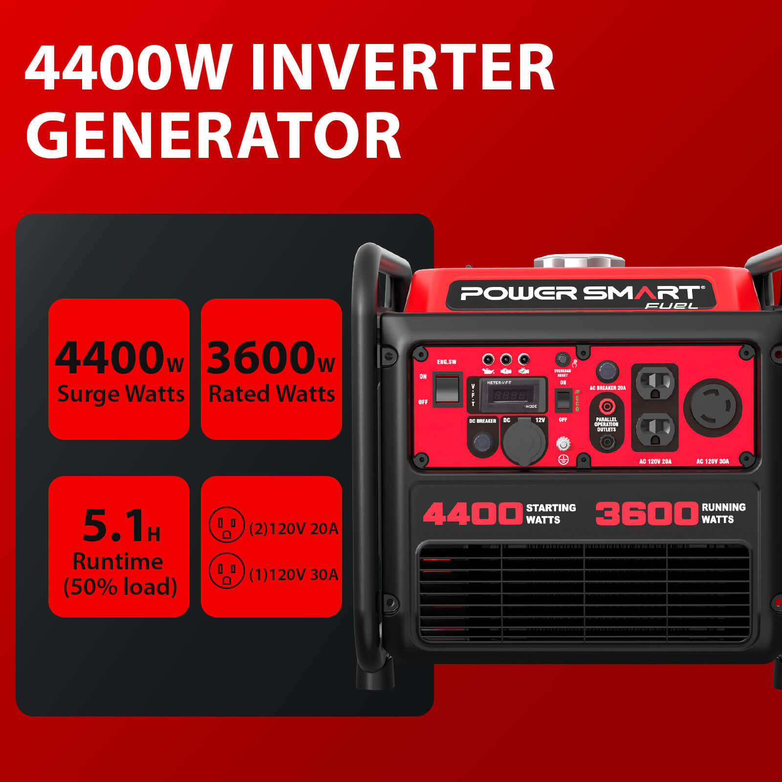 4400W Open Frame Gas Inverter Generator DL5040