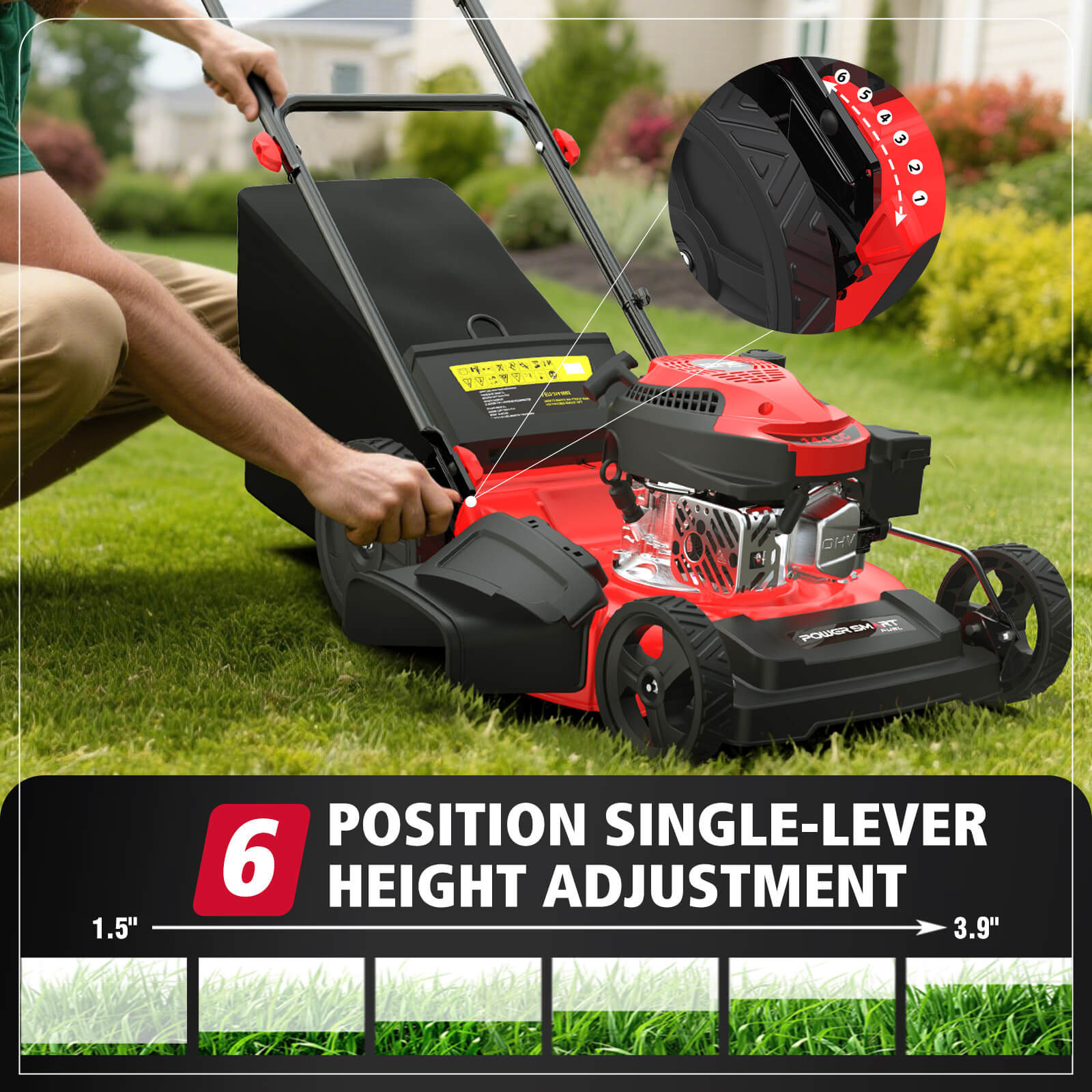 21" 144cc Gas Push Lawn Mower DV8621P2