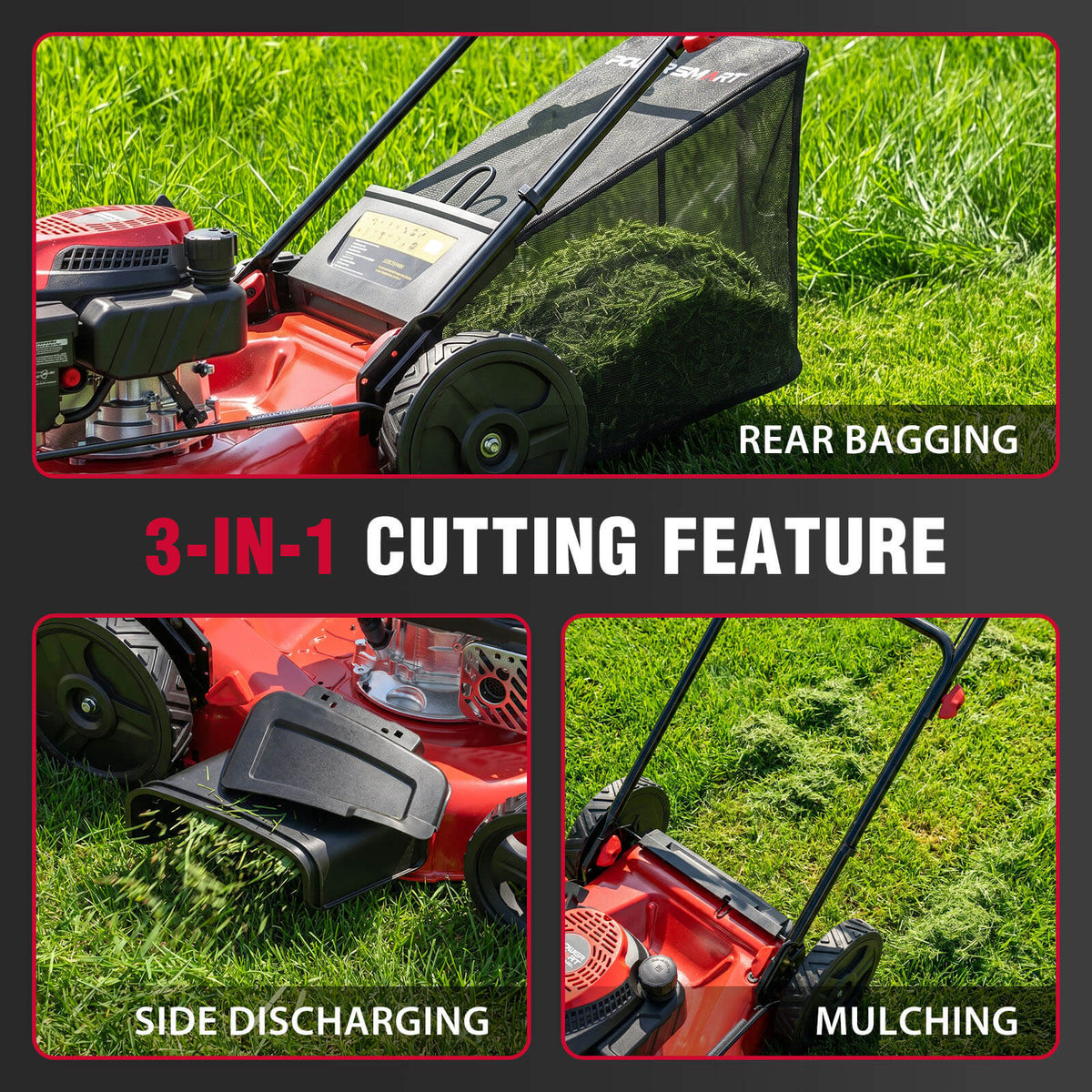 21" 144cc Gas Push 3-in-1 Lawn Mower DB8621P