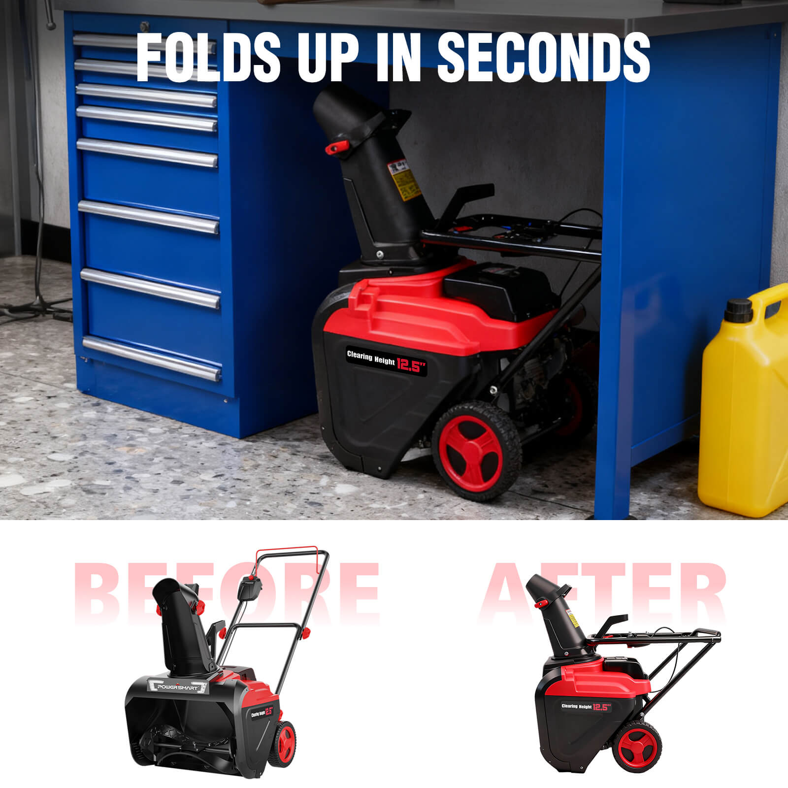 40V 21'' Single Stage Push Cordless Snow Blower w/ Battery & Charger HB2421A