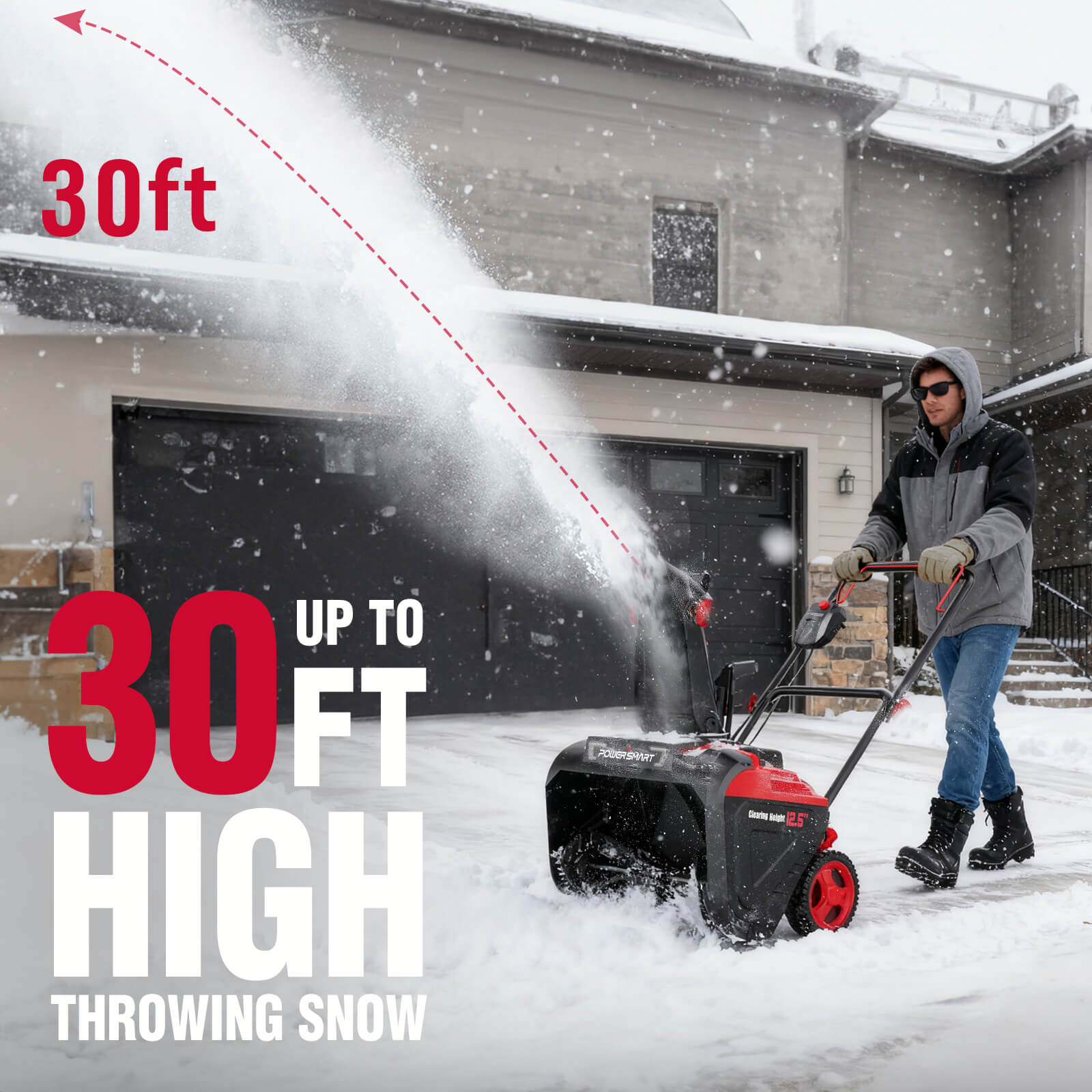 40V 21'' Single Stage Push Cordless Snow Blower w/ Battery & Charger HB2421A