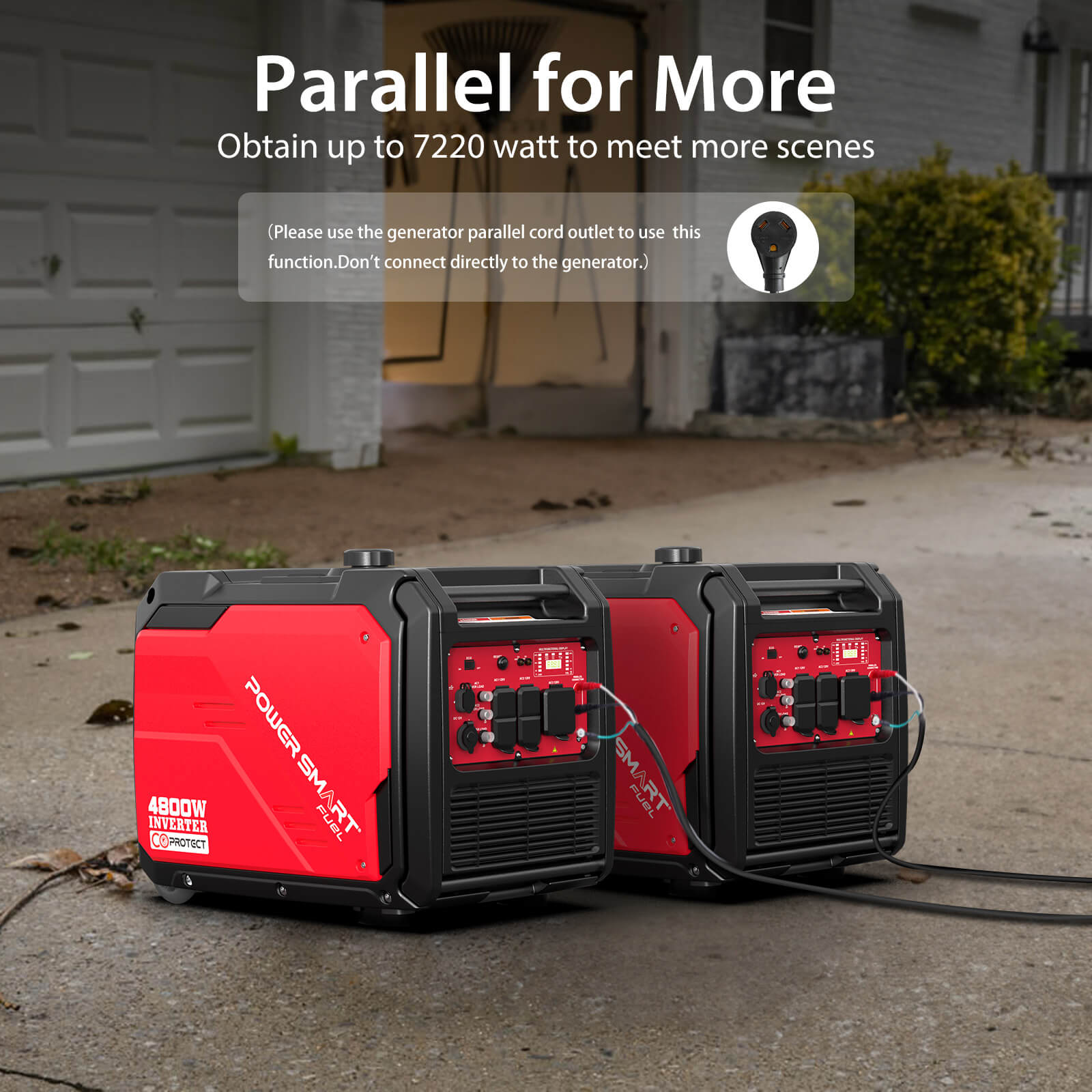 4800-Watt Portable Inverter Generator with Wheels Handle Kit, CO Sensor, HB5046C