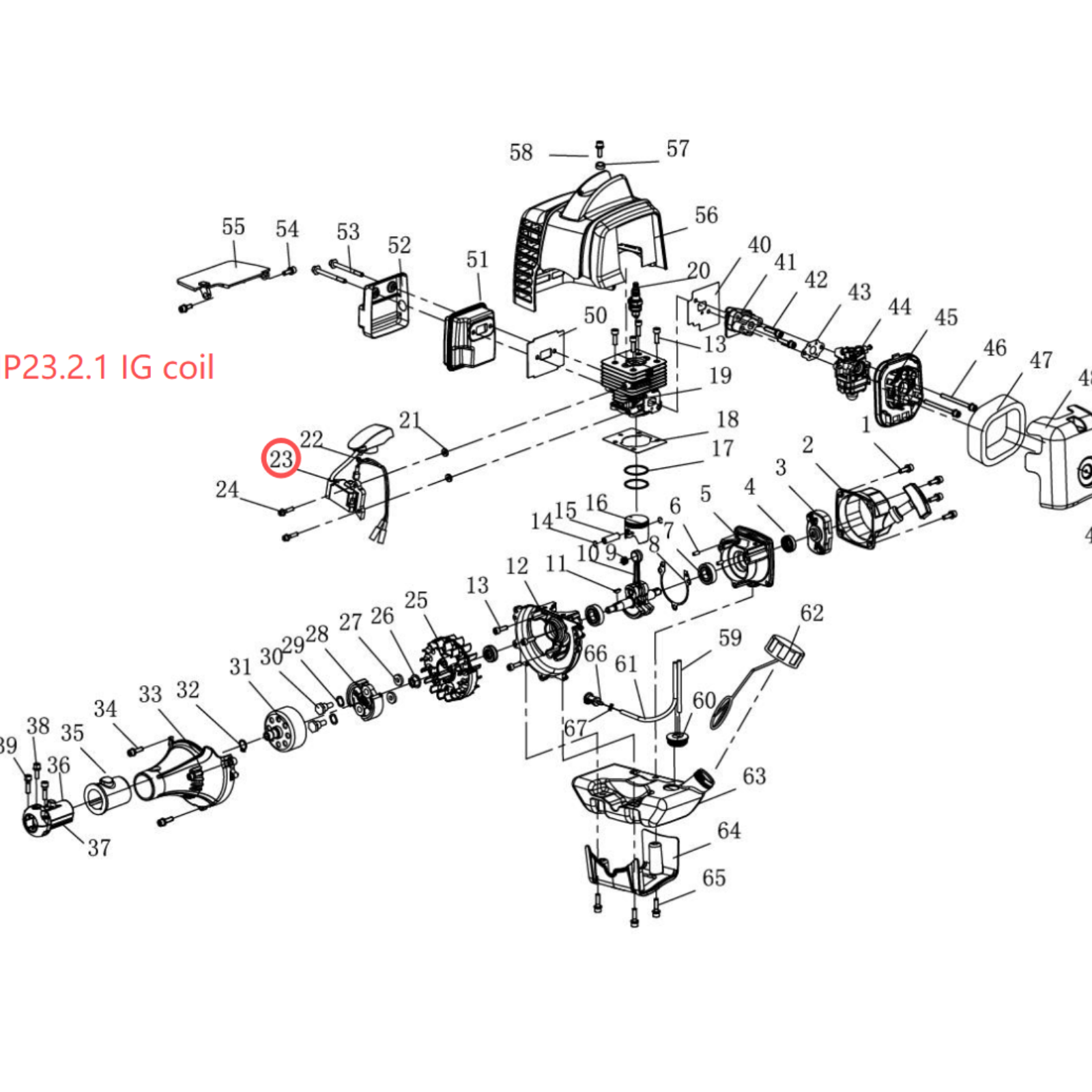String Trimmer Parts: IG Coil, Stock# HP23.2.1
