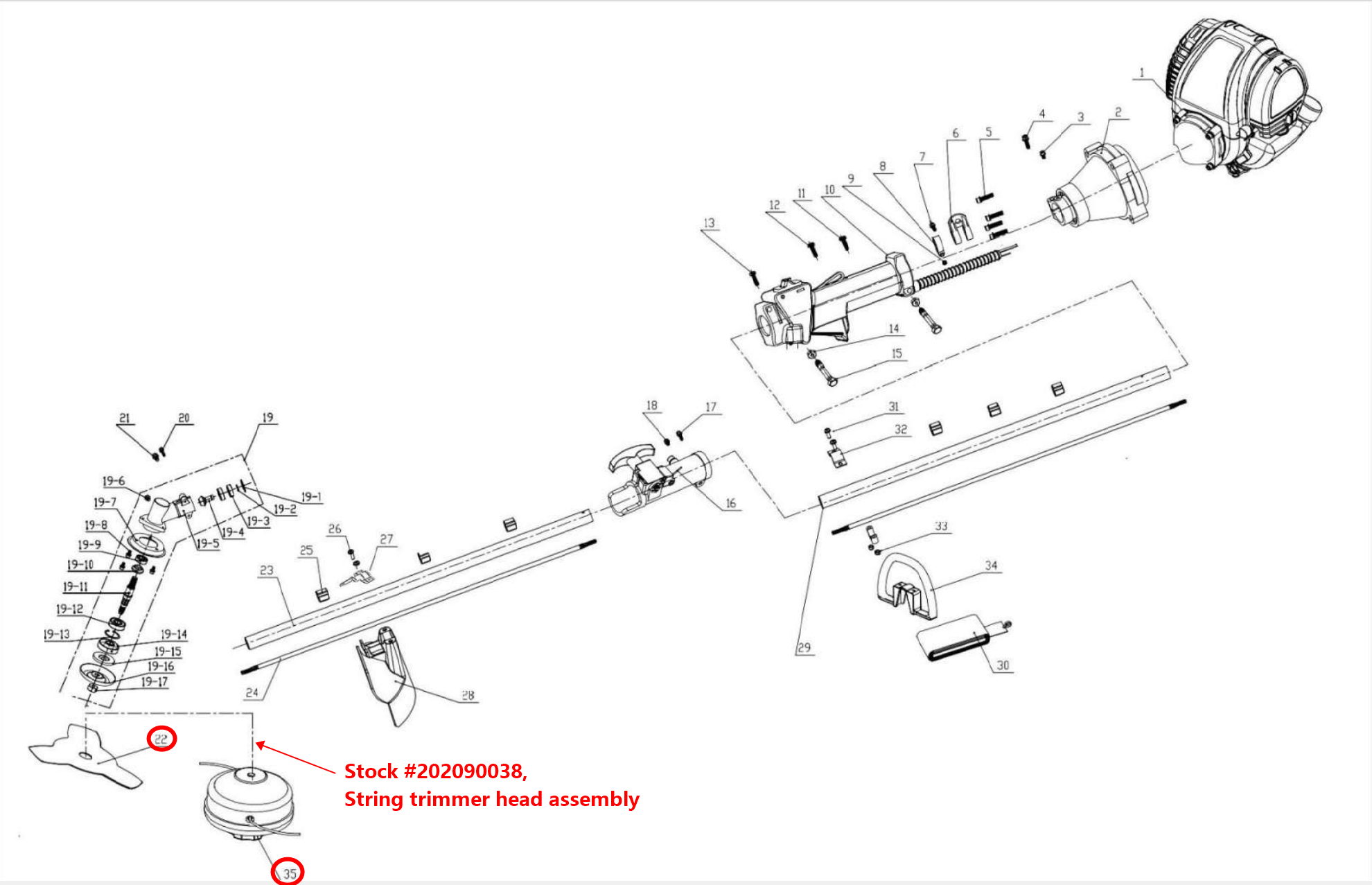 Parts: String Trimmer Head Assembly: Fit String Trimmer Gas Powered 31