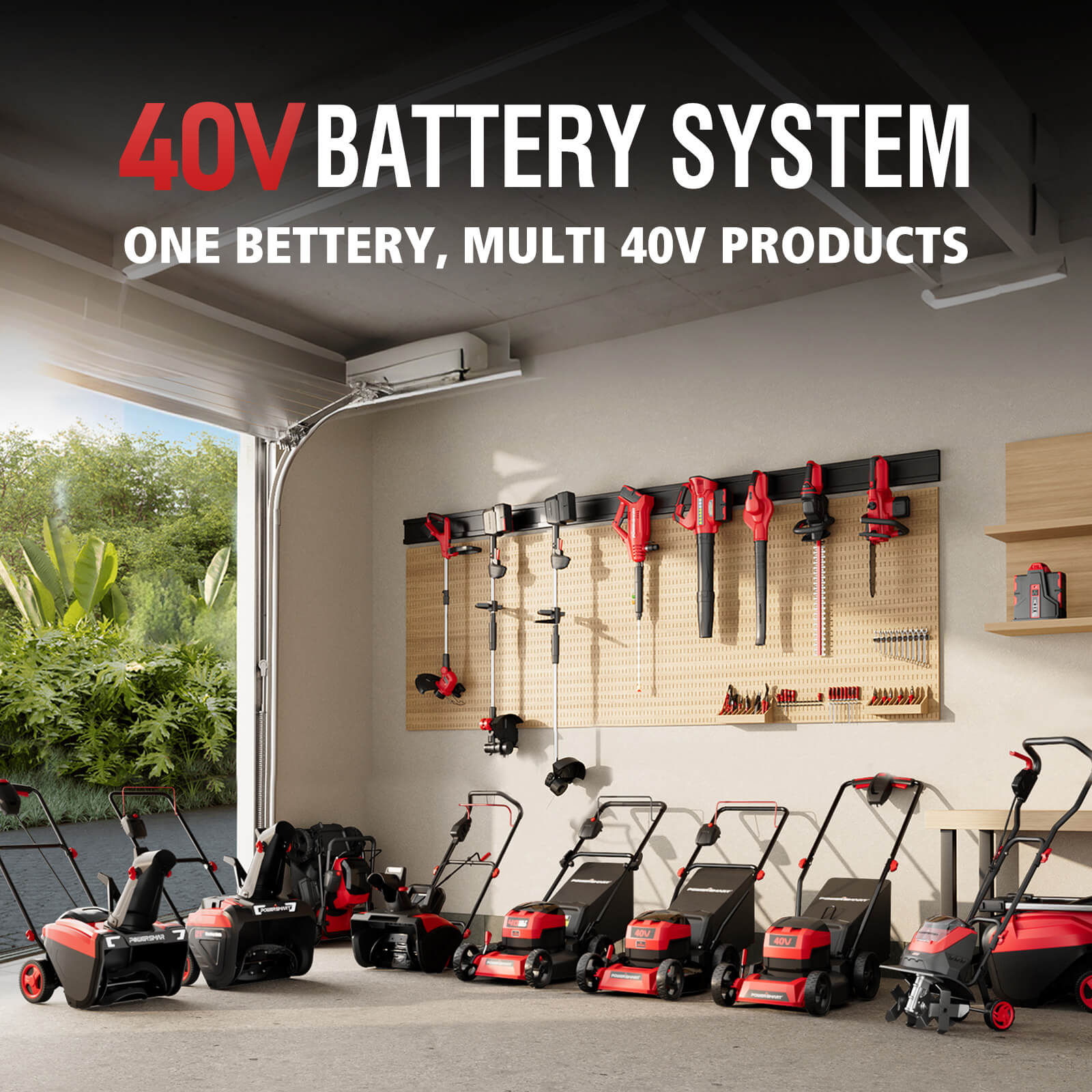 40V 21" Cordless Push Lawn Mower w/ Two 40V Batteries MB2400B