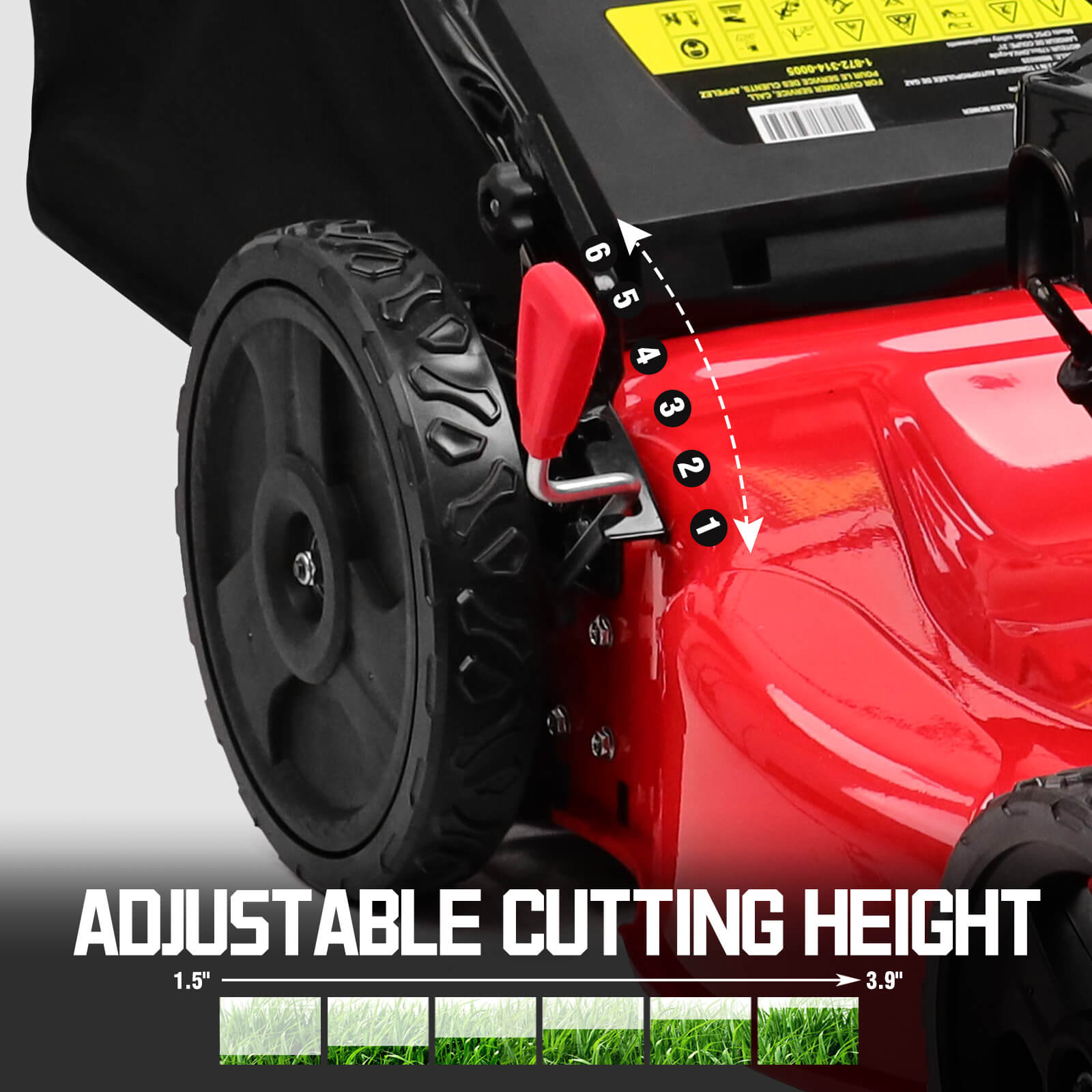 21" 170cc Gas Self-propelled 3-in -1 Lawn Mower w/ 10-Inch Rear Wheels MB8602S