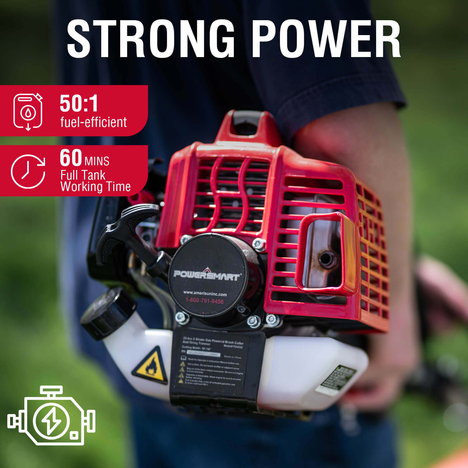 22" 170cc Gas Self-Propelled 3-in-1 Lawn Mower & String Trimmer Combo Kit V8622S1+PS4532