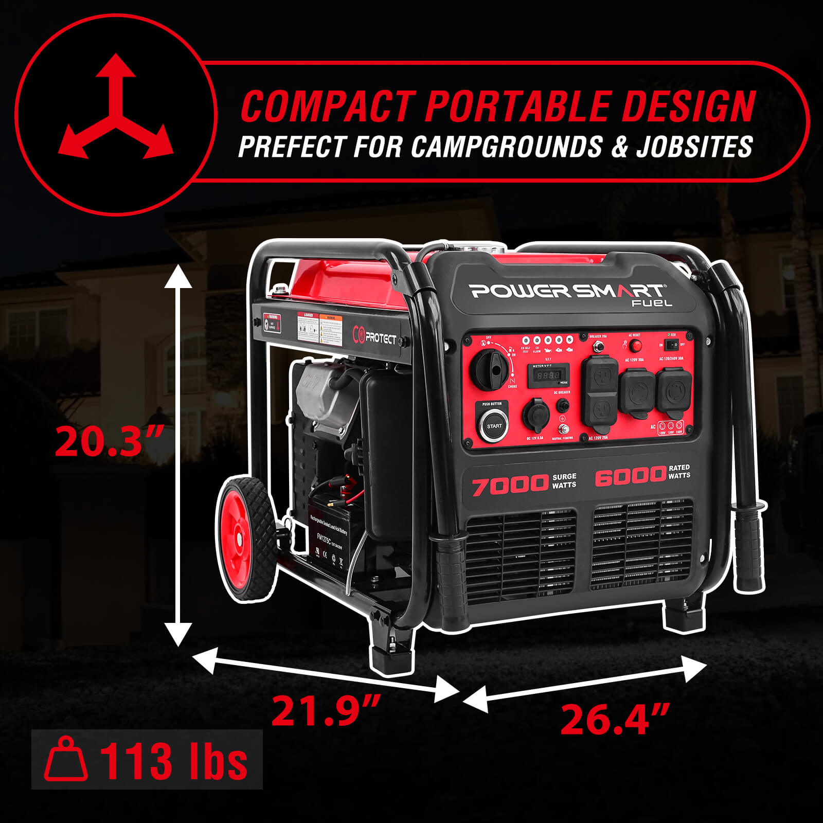 7000W Inverter Generator w/ CO Alert PS5055C