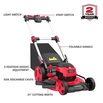 80V 21" Cordless Self-propelled Lawn Mower w/ Battery & Charger PS76821SRB