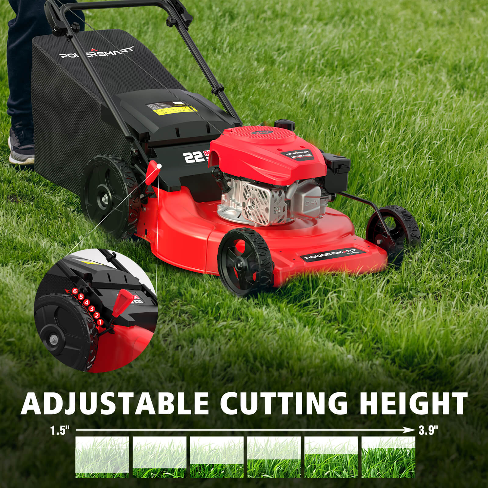22" 170cc Gas Self-Propelled 3-in-1 Lawn Mower V8622S
