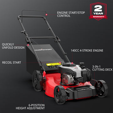 21" 140cc Gas Push Lawn Mower w/ Briggs & Stratton 550EX Engine B8721P