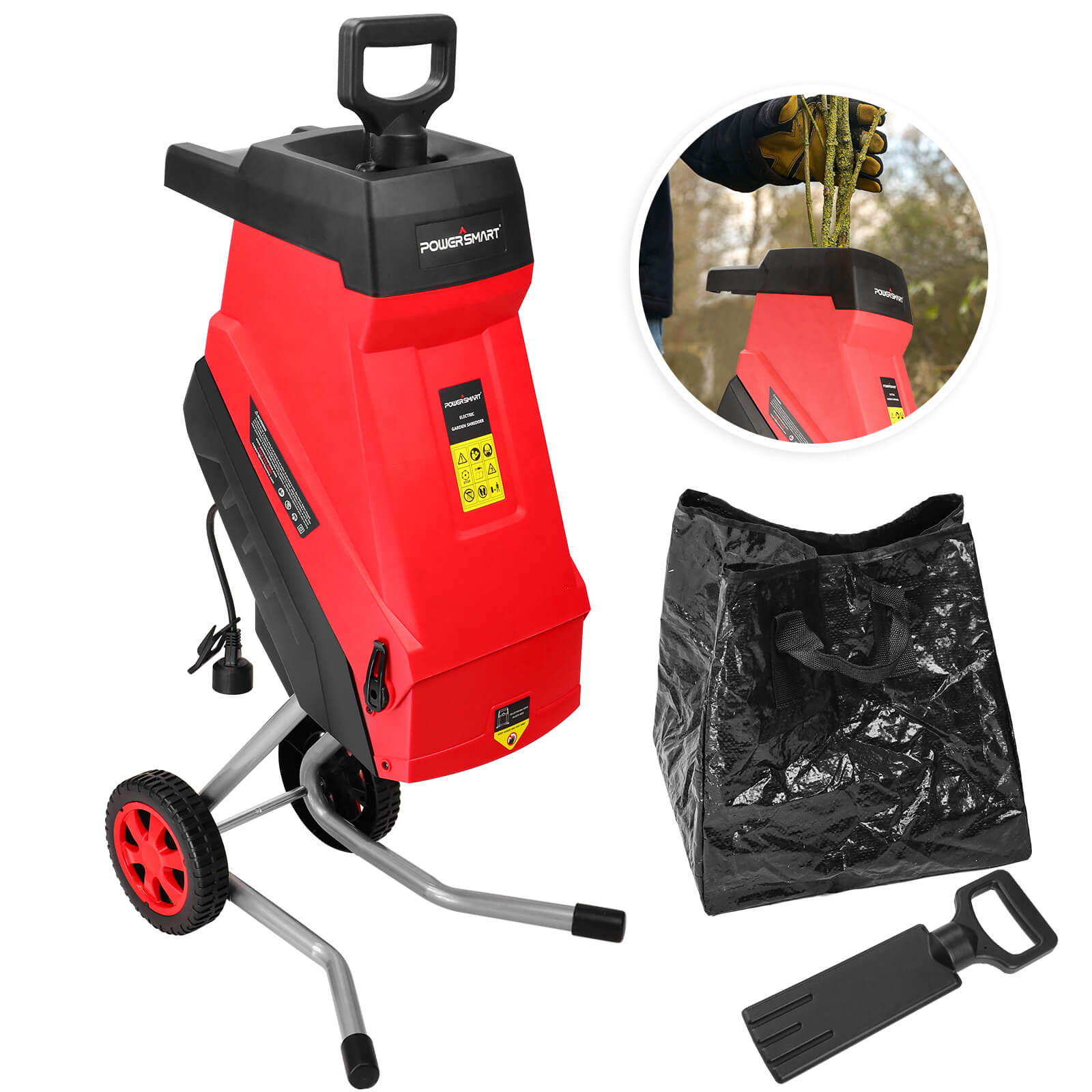 15Amp Electric Wood Chipper Leaf mulcher DB6610-W