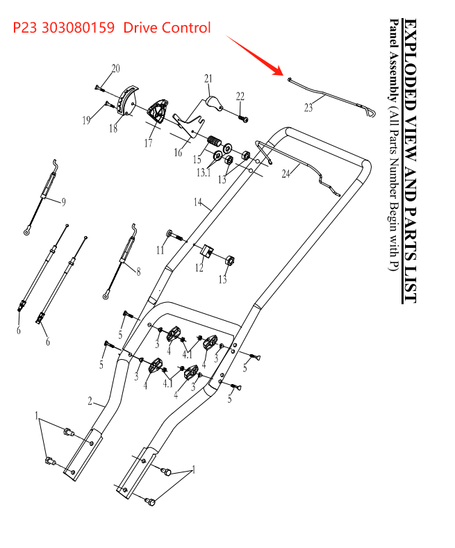 PowerSmart Snow Blower Parts - Drive Control, Stock #303080159