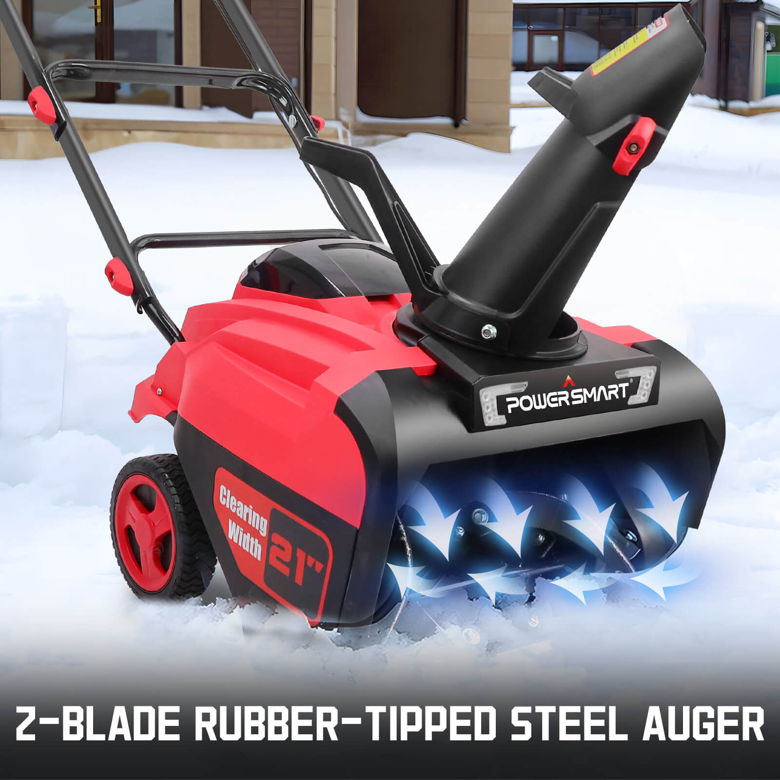 80V 21'' Single Stage Cordless Snow Blower w/ 2 Batteries HB2801B