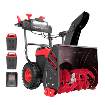 80V 24'' Two Stage Self-propelled Cordless Snow Blower w/ 2 Batteries &1 Charger HB2805B