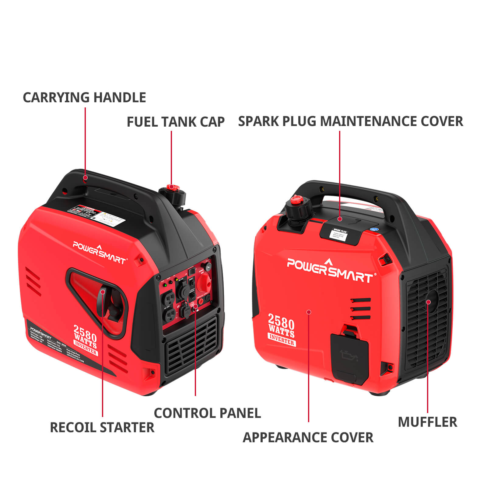 2580W Inverter Gas Generator HB5026