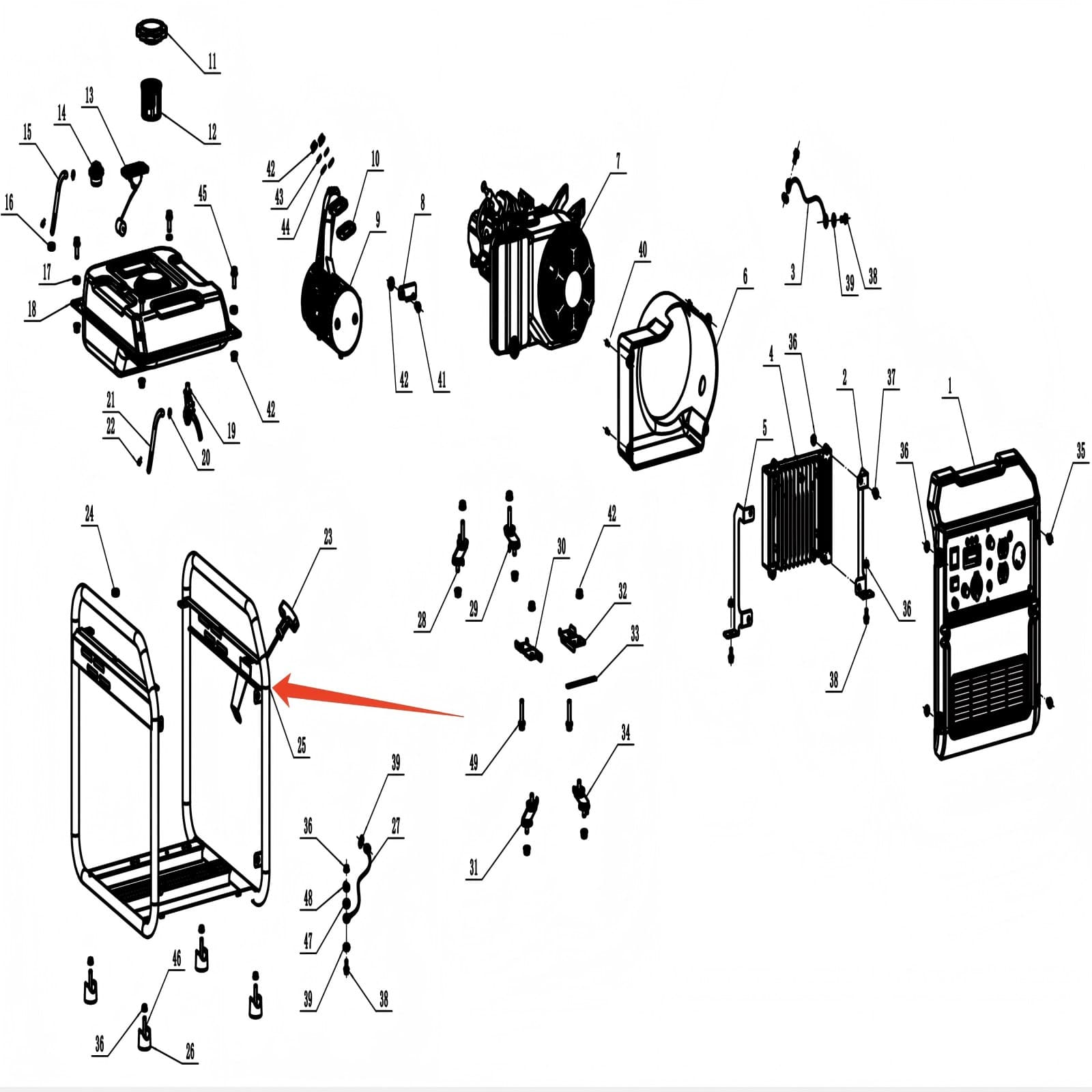 Generator Parts - Frame, Stock #026300100001