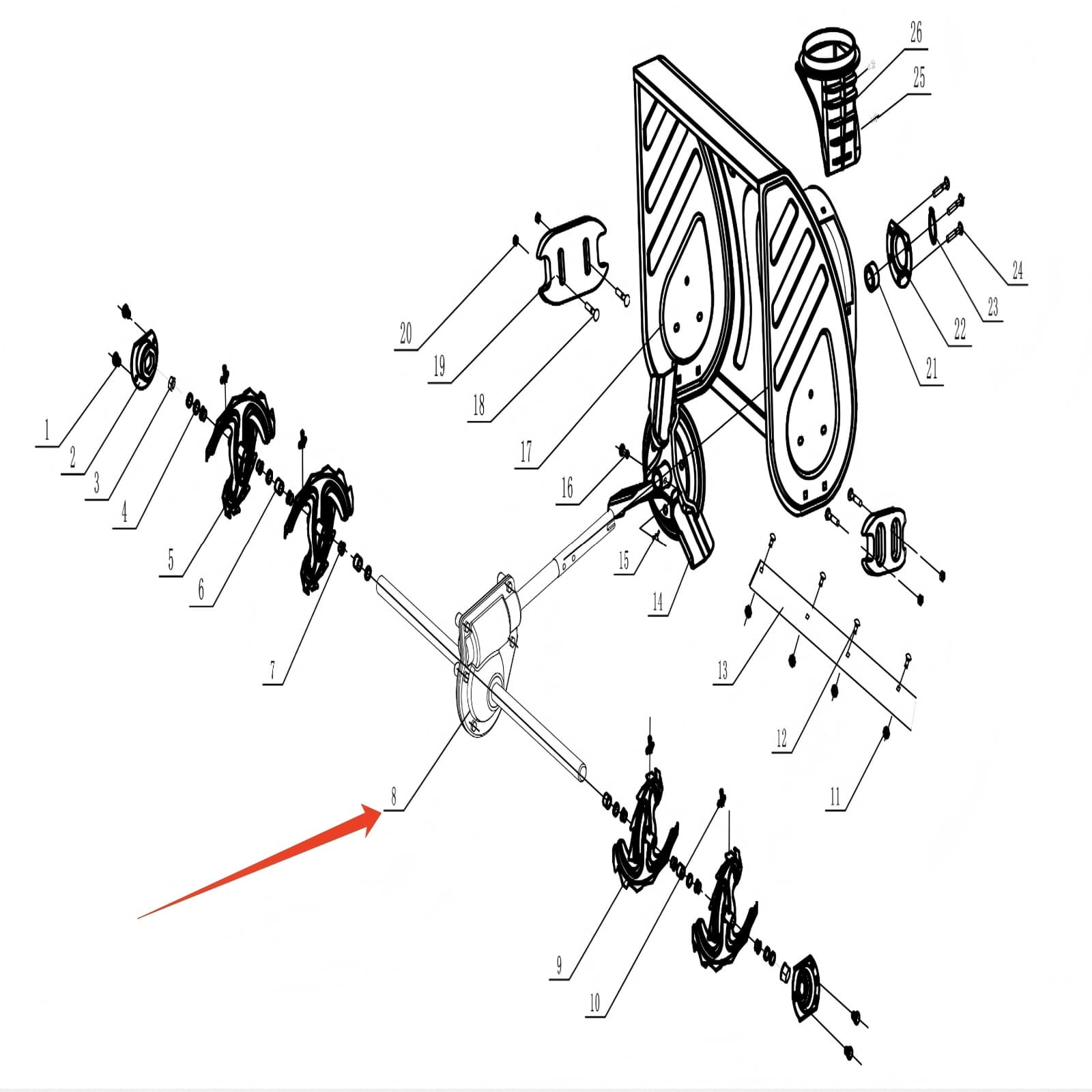 Snow Blower Parts - Gear Box Assembly, Stock #202340010