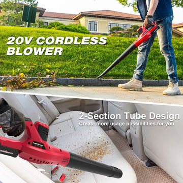 20V 120CFM Cordless Leaf Blower w/ Two Batteries & Charger PS76101A-2B
