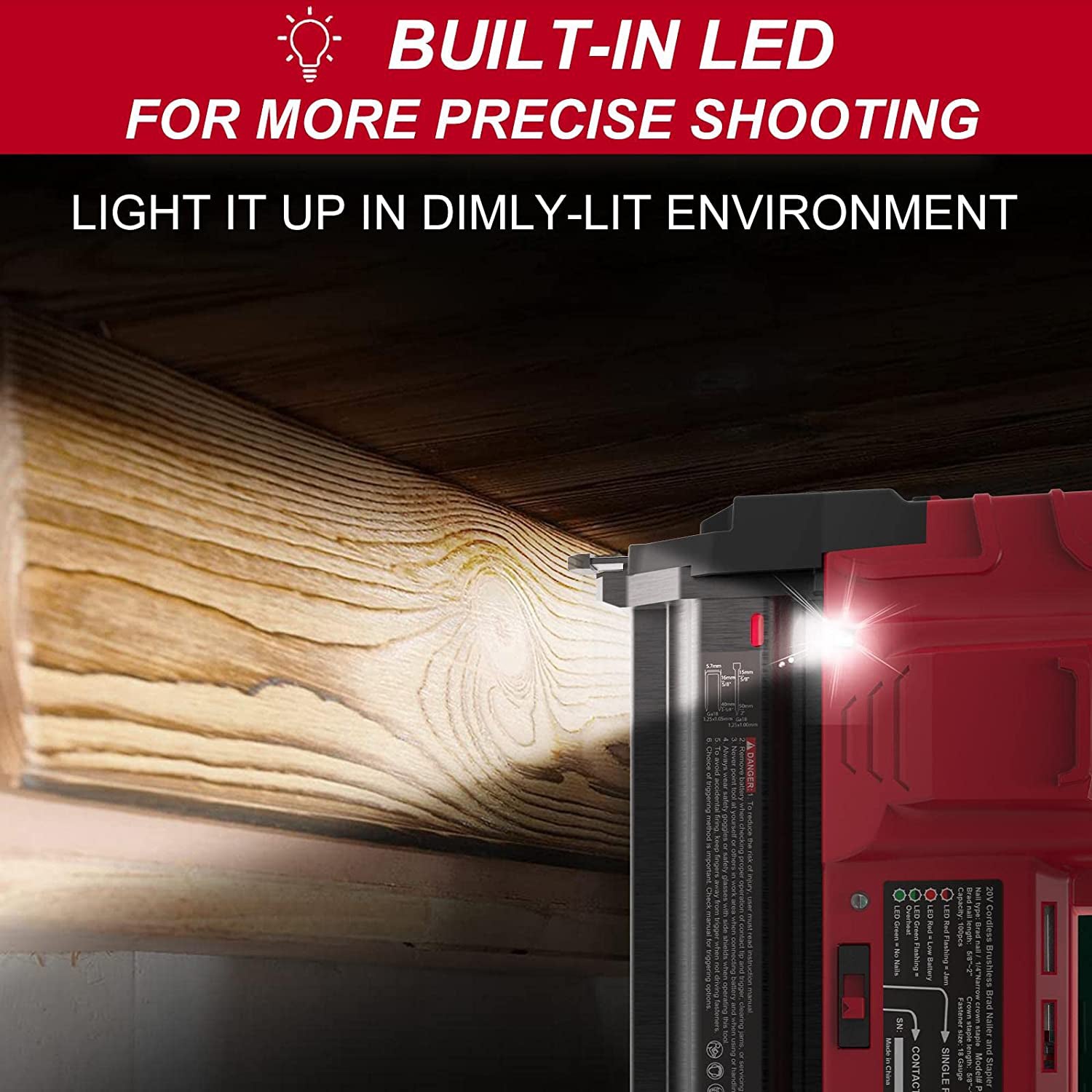 20V 18'' Gauge Cordless Nail Gun with 4.0Ah Lithium-Ion Battery and Charger PS76170A