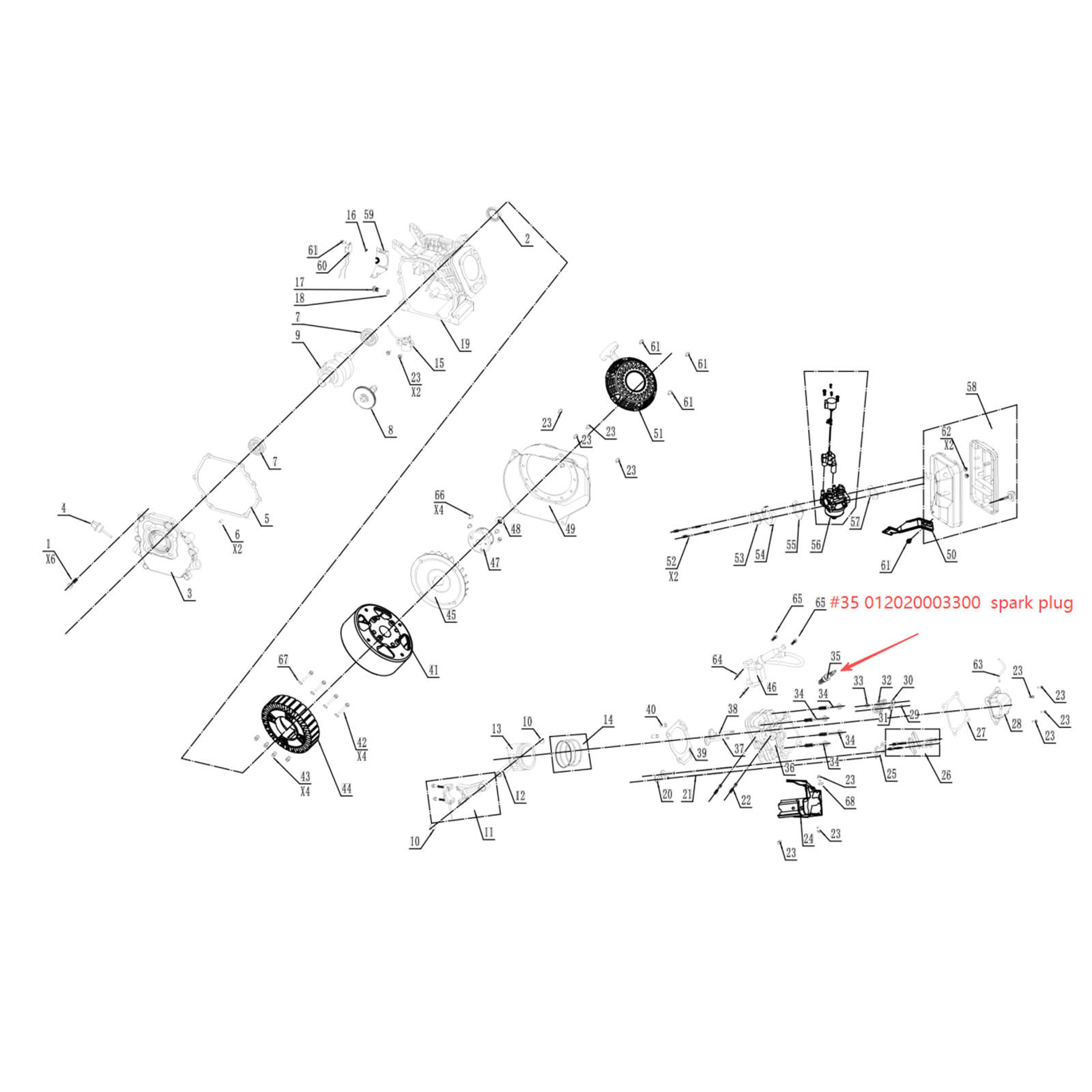 Generator Parts -Spark Plug, Stock#012020003300
