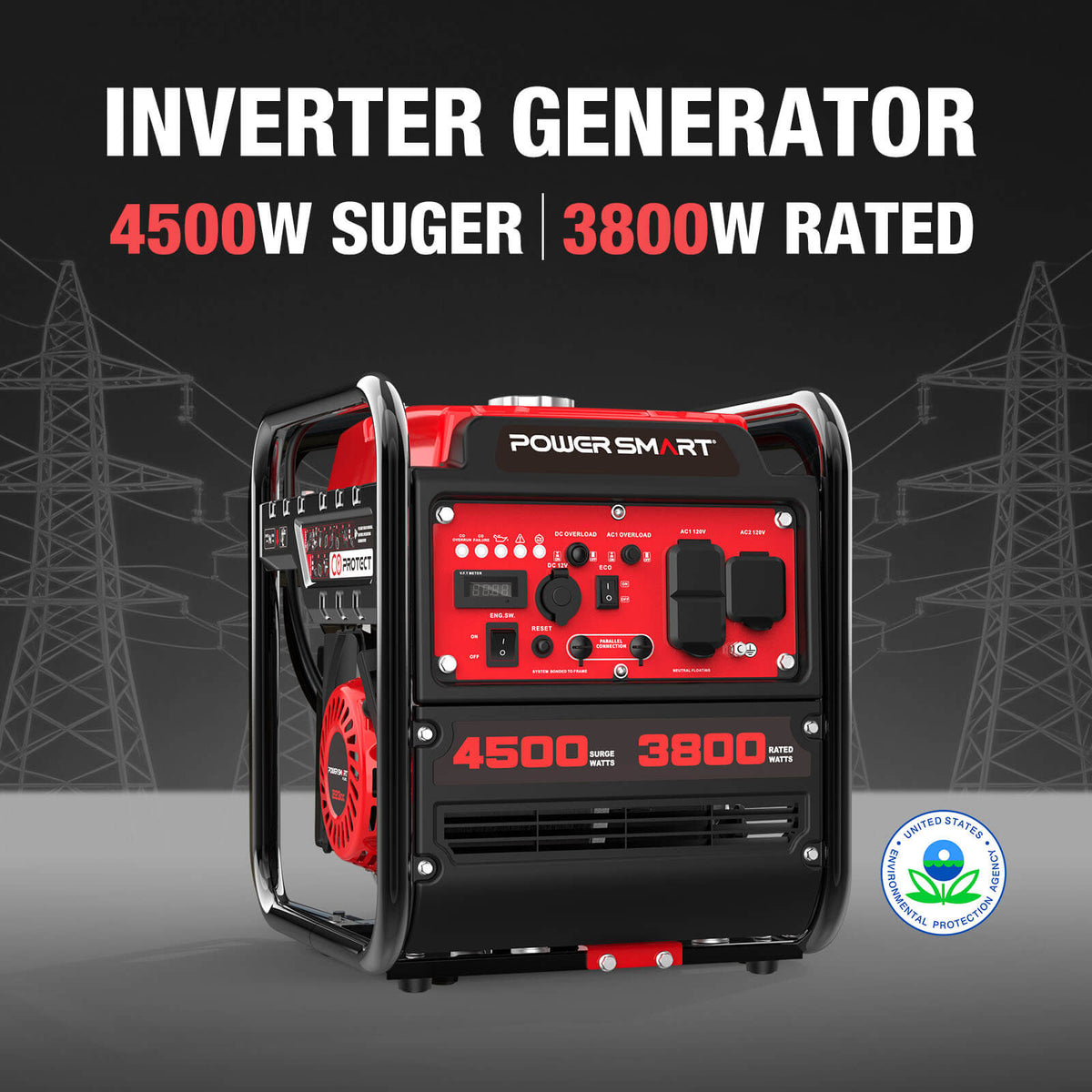 4500W Open Frame Inverter Generator w/ CO Alert DB5041C