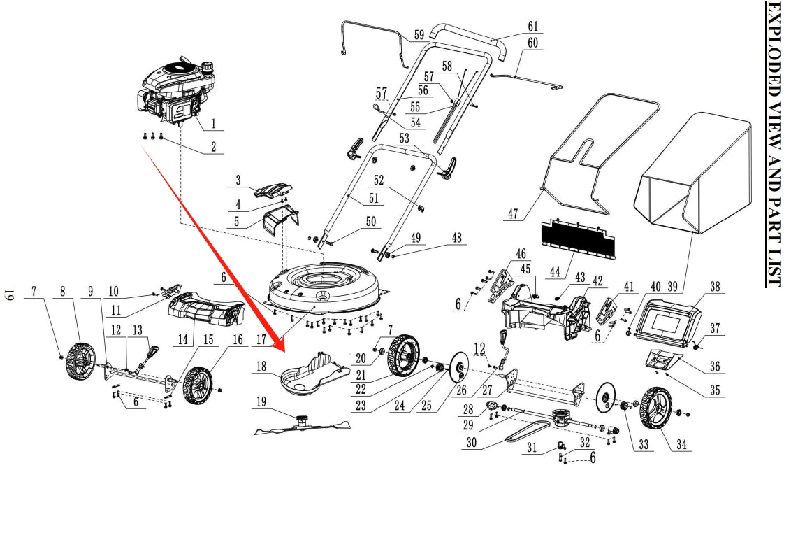 Lawn Mower Parts - Belt cover, Stock #203050396C