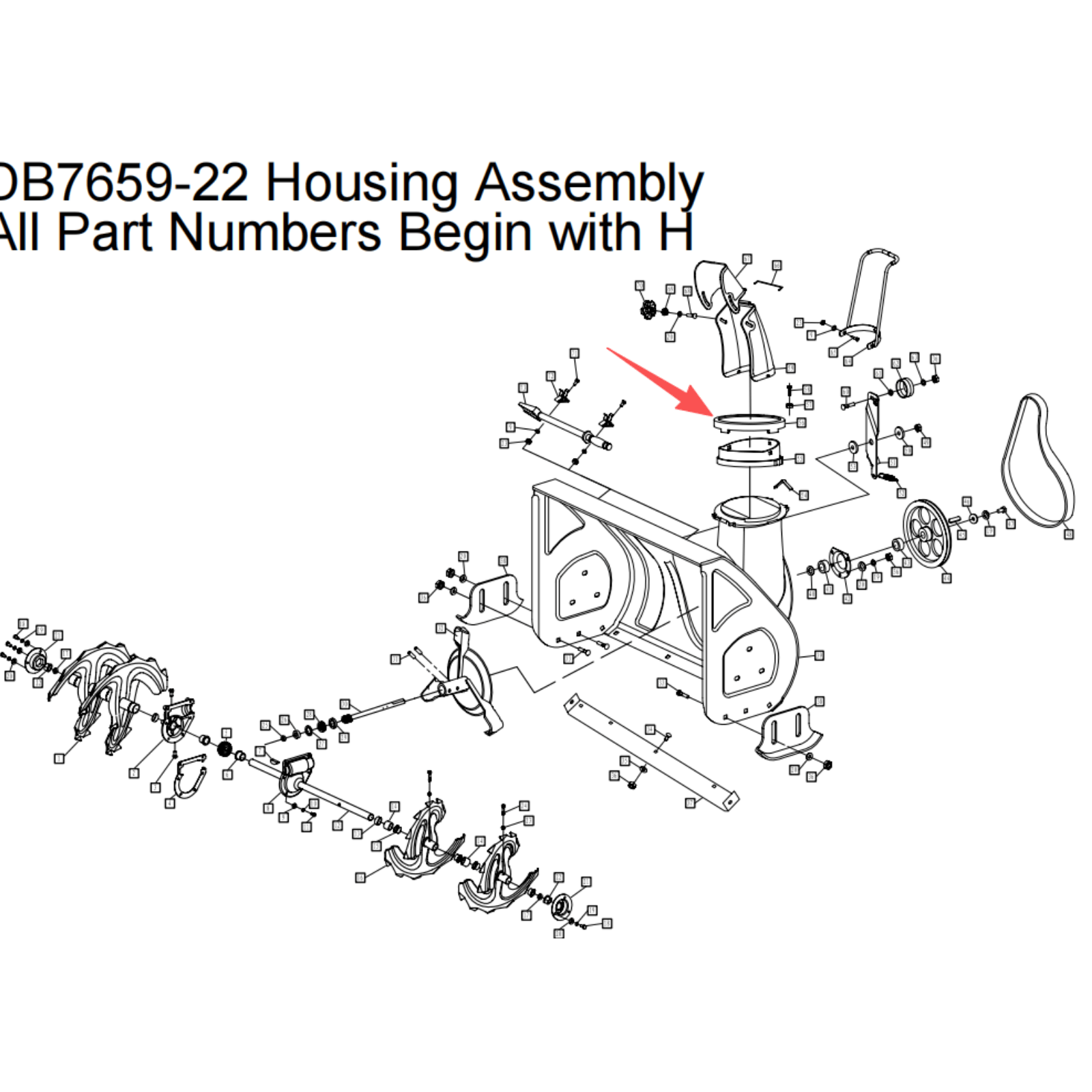 Snow Blower Parts - Holder, Stock #203010144