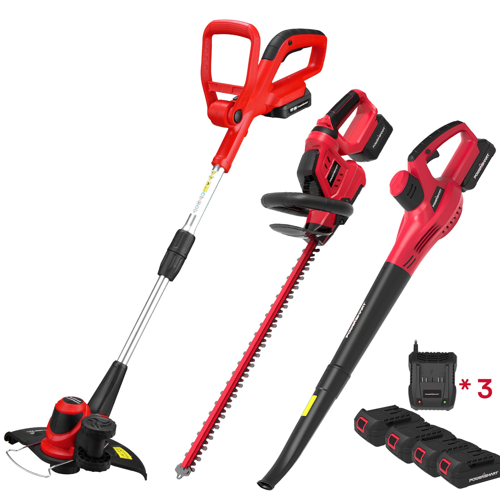 20V Cordless Lawn Care Bundle: Leaf Blower, String Trimmer, & Hedge Trimmer Kit
