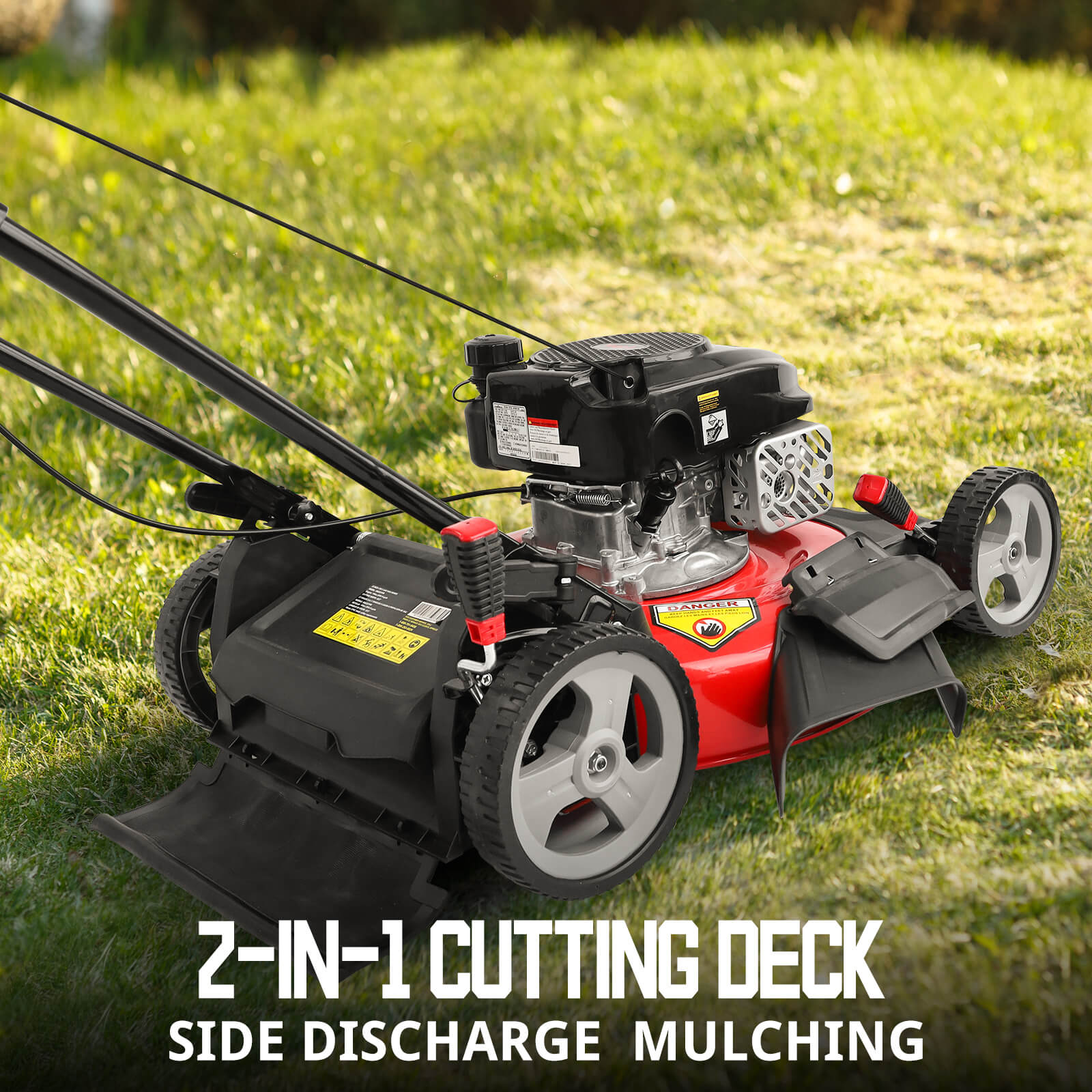 21" 144cc Gas Push Lawn Mower Red ,Oil included DB2321CR PowerSmart USA