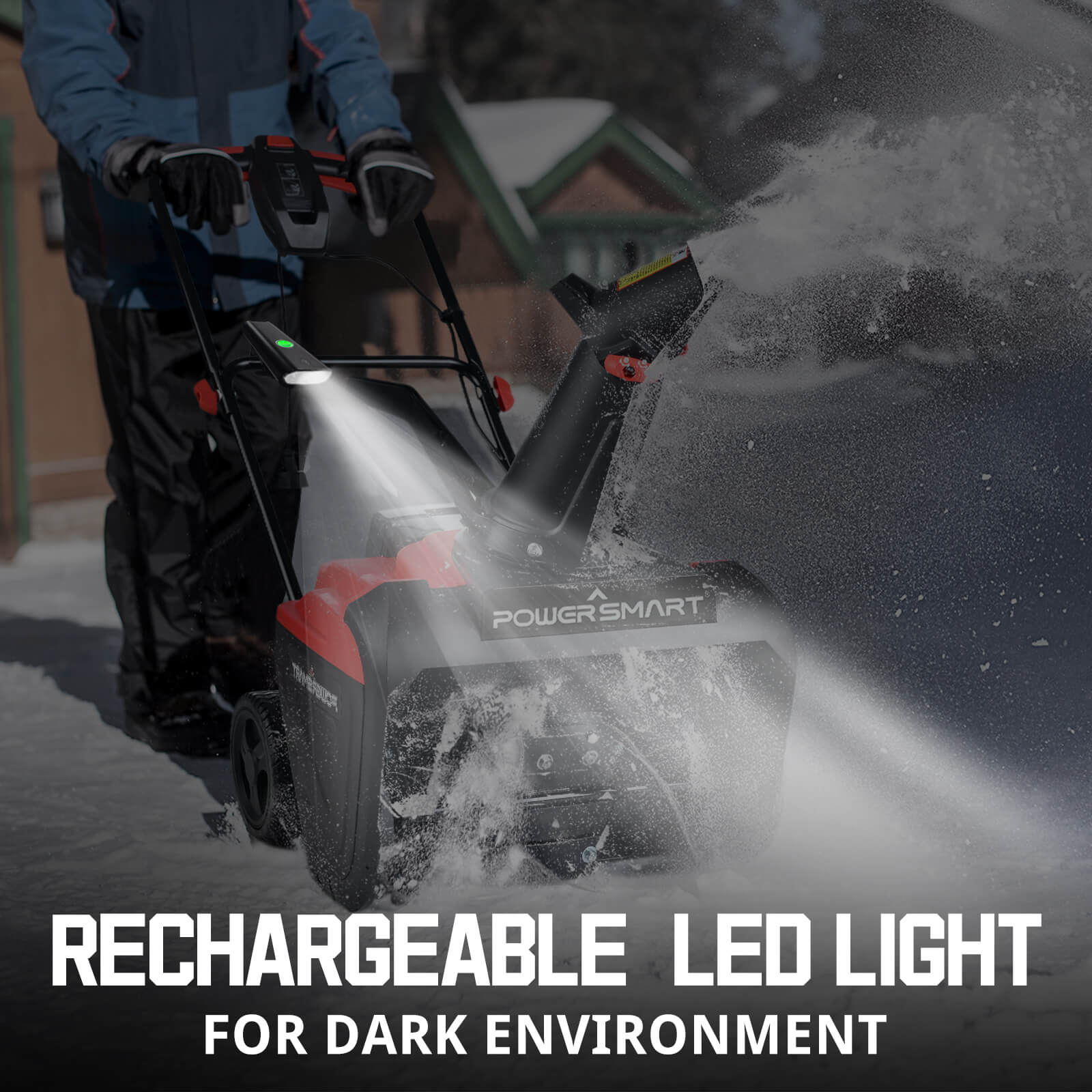 21 15A Single Stage Electric Snow Blower w LED Light DB7521A