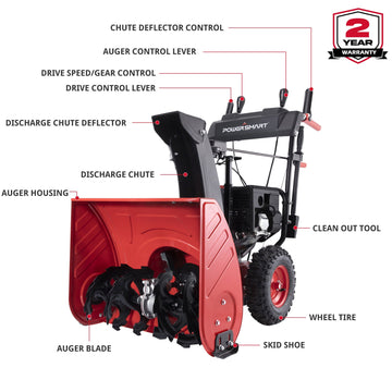 24'' 212cc Two Stage Gas Snow Blower PSSMN24