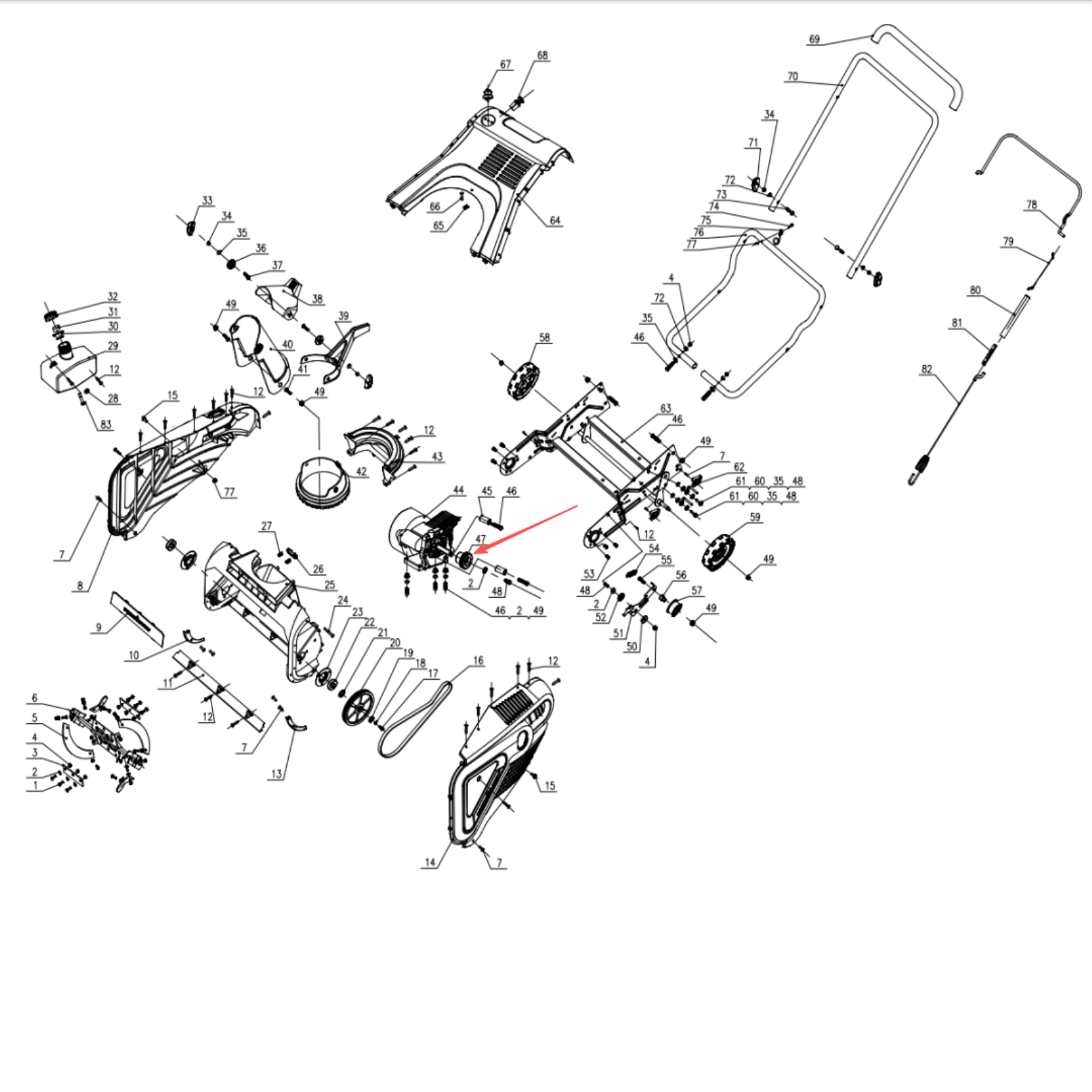 Snow Blower Parts - Small Belt Pulley, Stock #303060099A