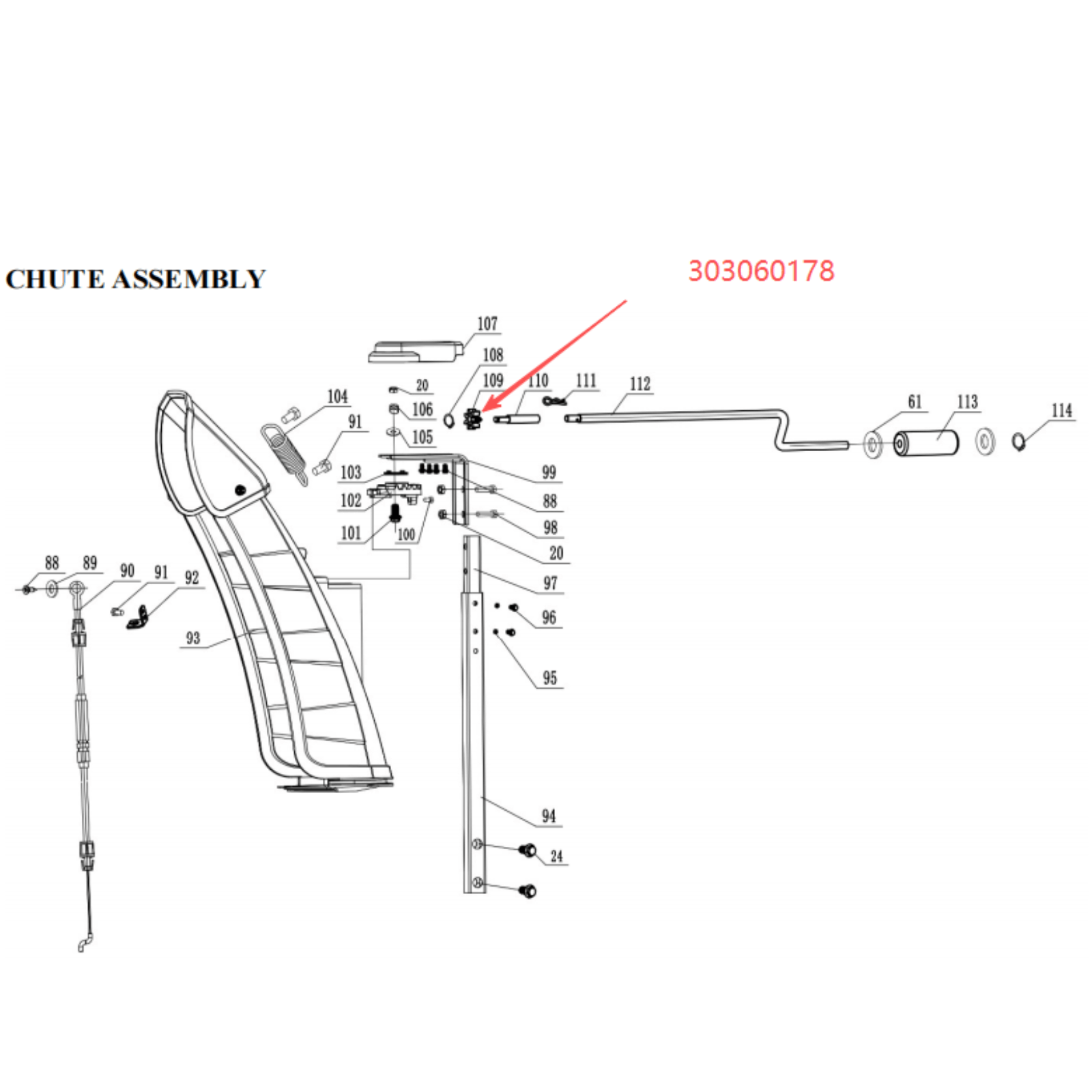 Snow Blower Parts -  Steering Pinion, Stock #303060178