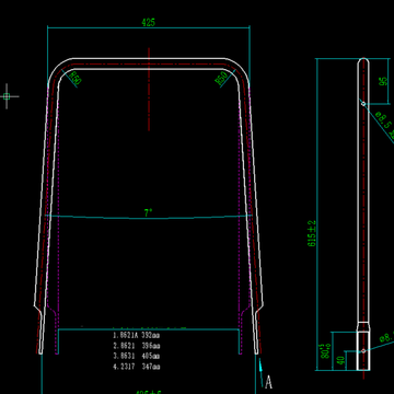 Lawn Mower Parts - Lower Tube Handle, Stock #303081406A