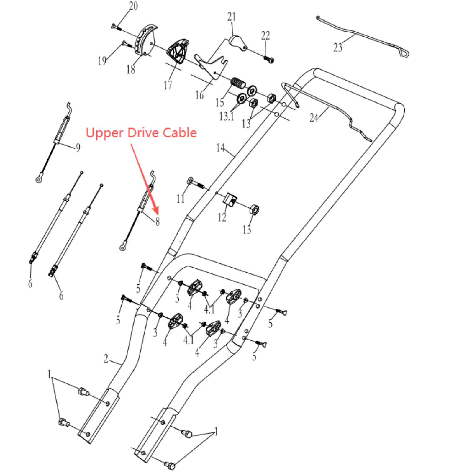 PowerSmart Snow Blower Parts - Upper Drive Cable, 303200111