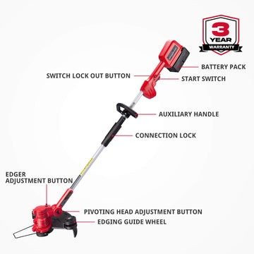 40V 13" Cordless String Trimmer Red w/ Battry & Charger DB2603RB