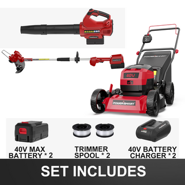 40V 17" Cordless 3-pc Combo Kit w/ 2*4.0Ah Battery & 2*Charger