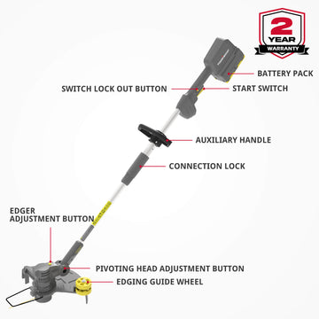 40V Cordless Yard Care Combo: Leaf Blower & String Trimmer & Edger Kit